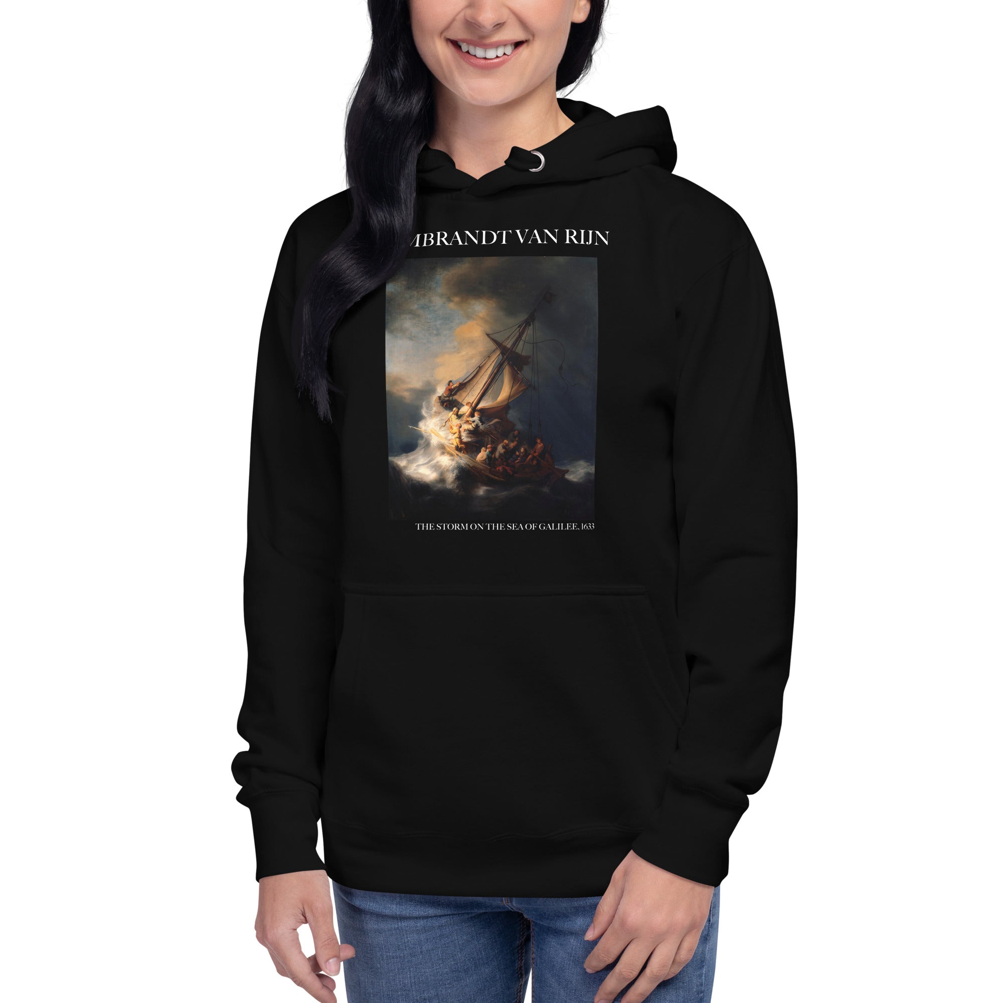 Kapuzenpullover mit berühmtem Gemälde „Der Sturm auf dem See Genezareth“ von Rembrandt van Rijn | Unisex-Kunst-Kapuzenpullover