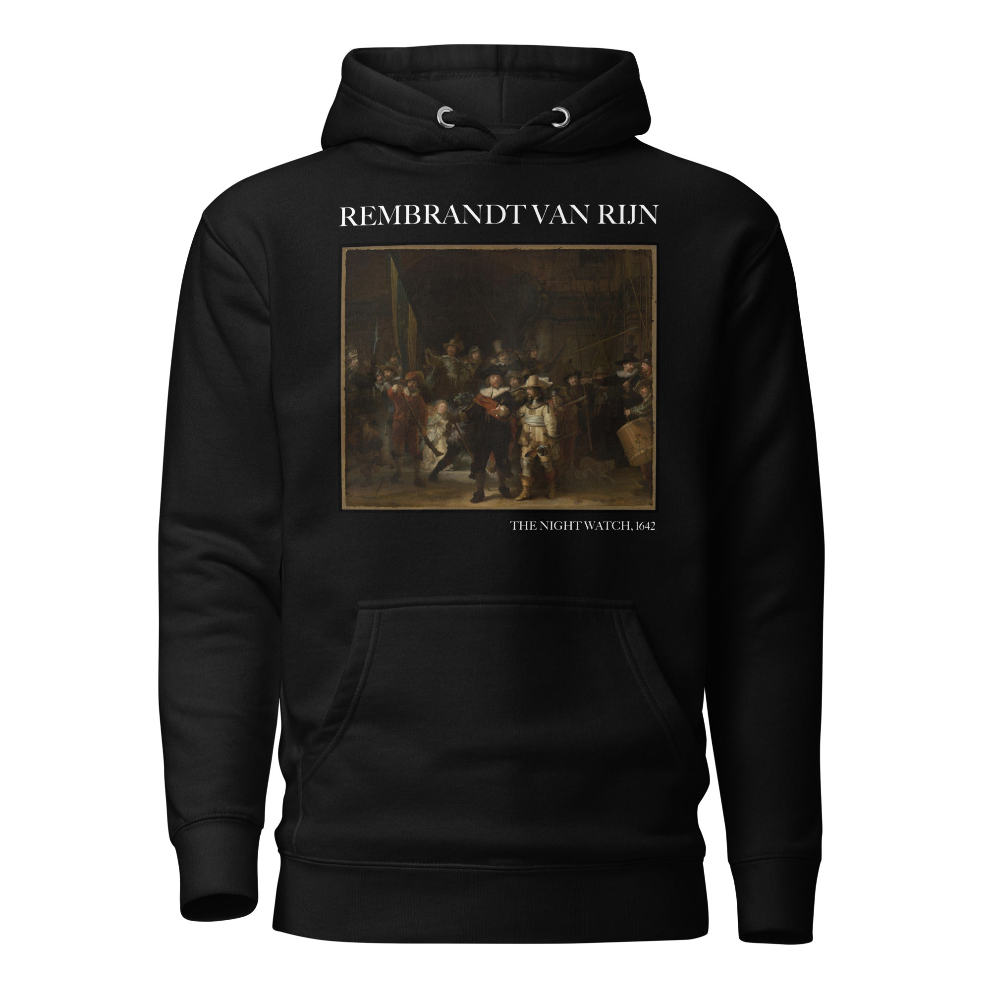 Rembrandt van Rijn 'Die Nachtwache' Berühmtes Gemälde Hoodie | Unisex Premium Kunst Hoodie