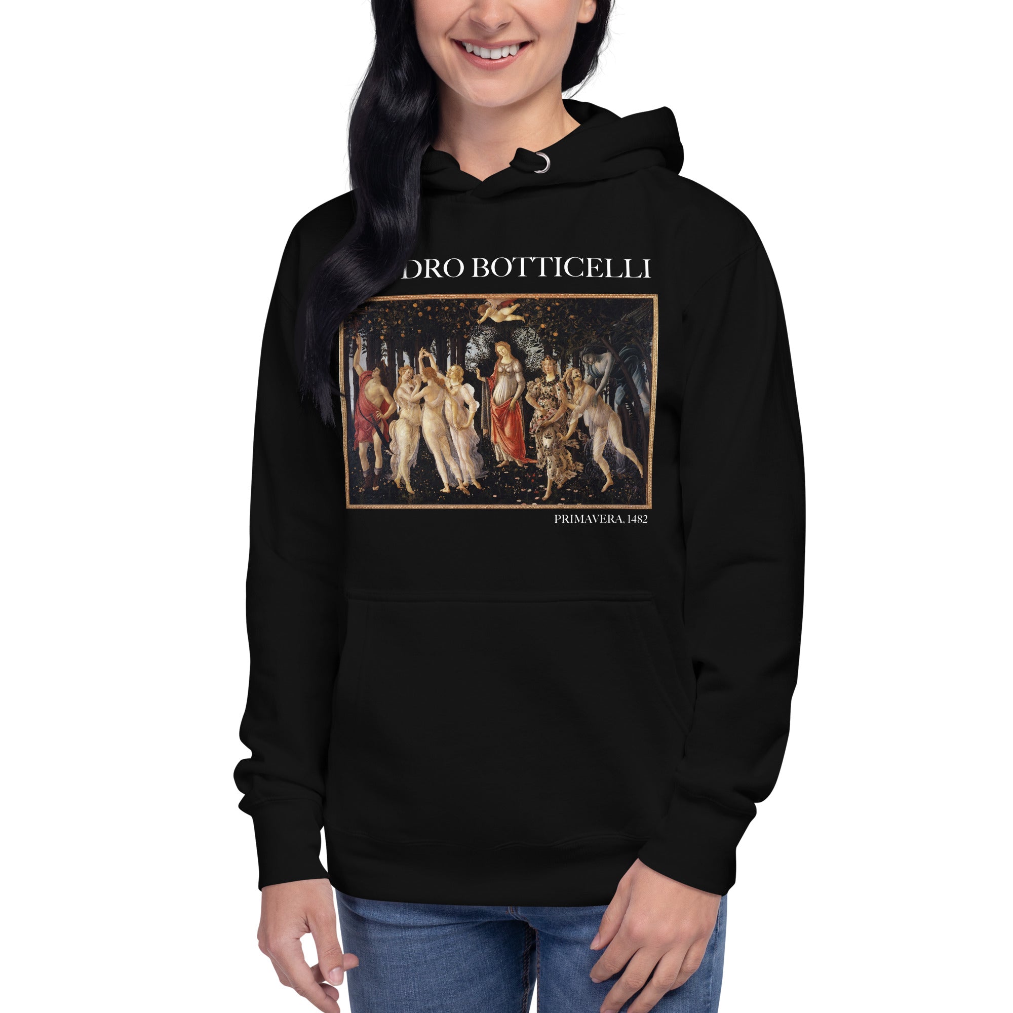 Kapuzenpullover mit berühmtem Gemälde „Primavera“ von Sandro Botticelli | Unisex-Kapuzenpullover mit Premium-Kunstmotiv