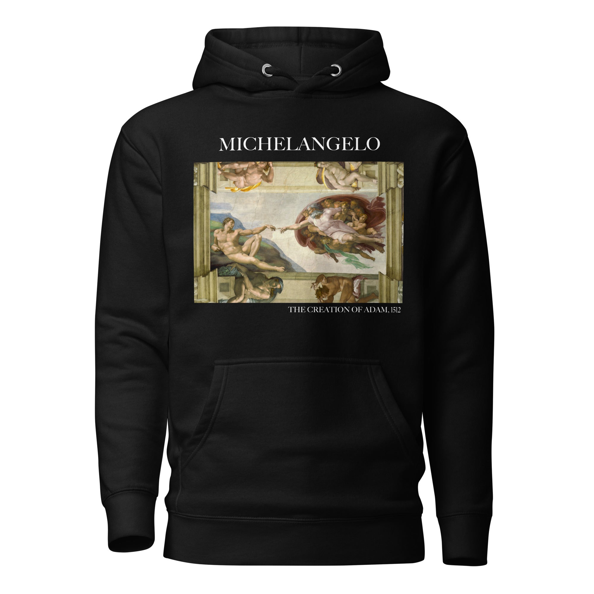 Kapuzenpullover mit berühmtem Gemälde „Die Erschaffung Adams“ von Michelangelo | Unisex-Kapuzenpullover mit Premium-Kunstmotiv
