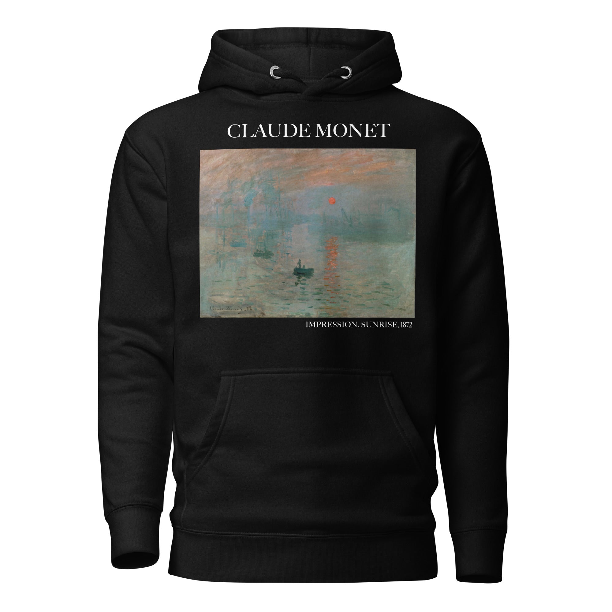 Claude Monet „Impression, Sonnenaufgang“ Berühmtes Gemälde Hoodie | Unisex Premium Kunst Hoodie