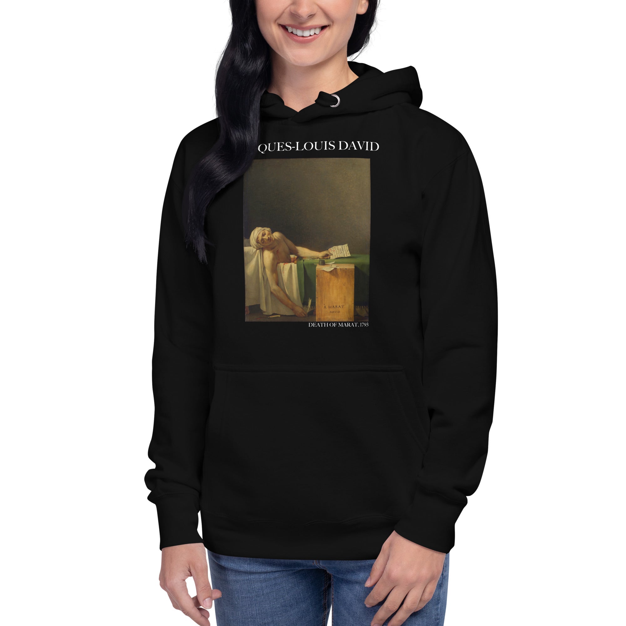 Jacques-Louis David Kapuzenpullover mit berühmtem Gemälde „Der Tod des Marat“ | Unisex Premium Kunst-Kapuzenpullover