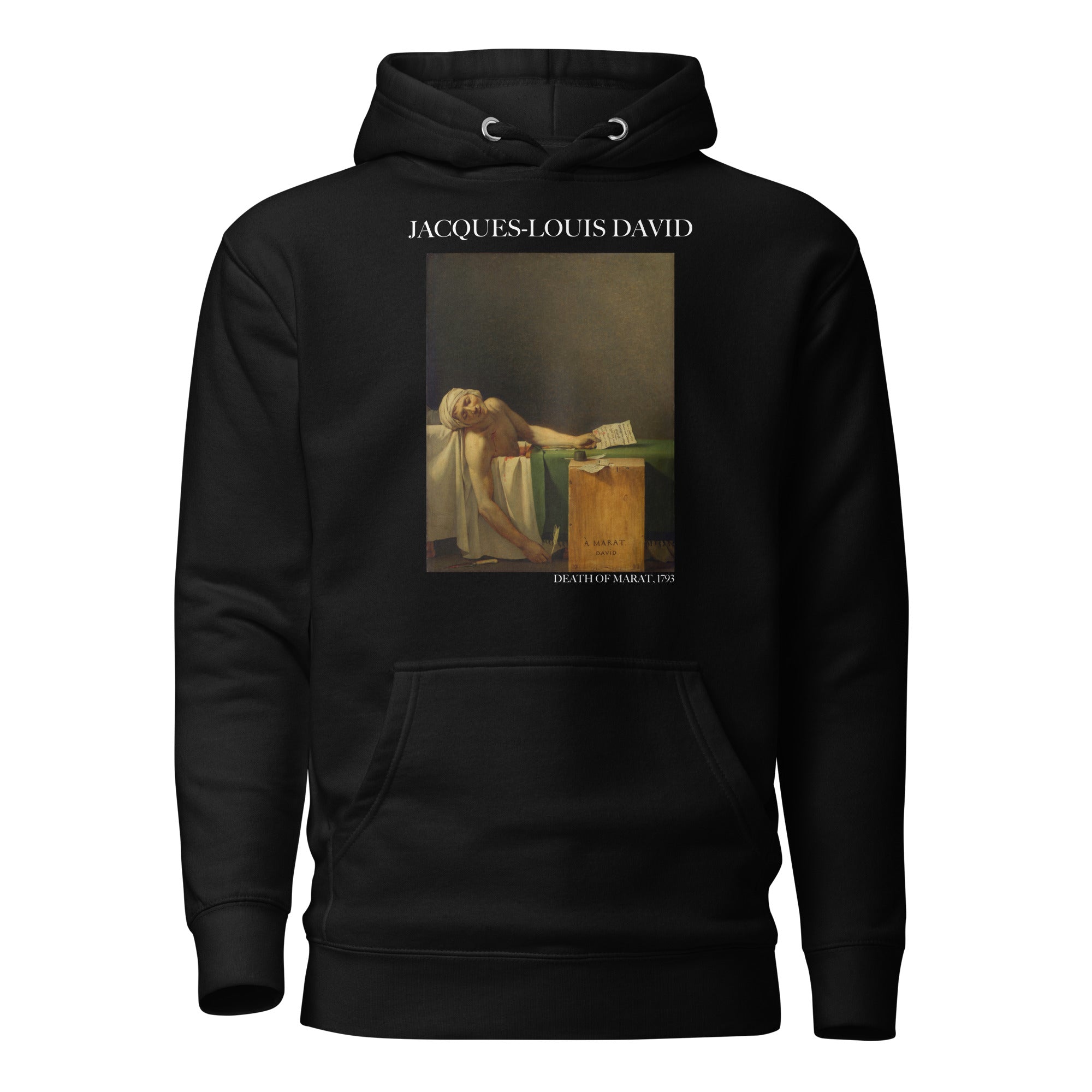 Jacques-Louis David Kapuzenpullover mit berühmtem Gemälde „Der Tod des Marat“ | Unisex Premium Kunst-Kapuzenpullover