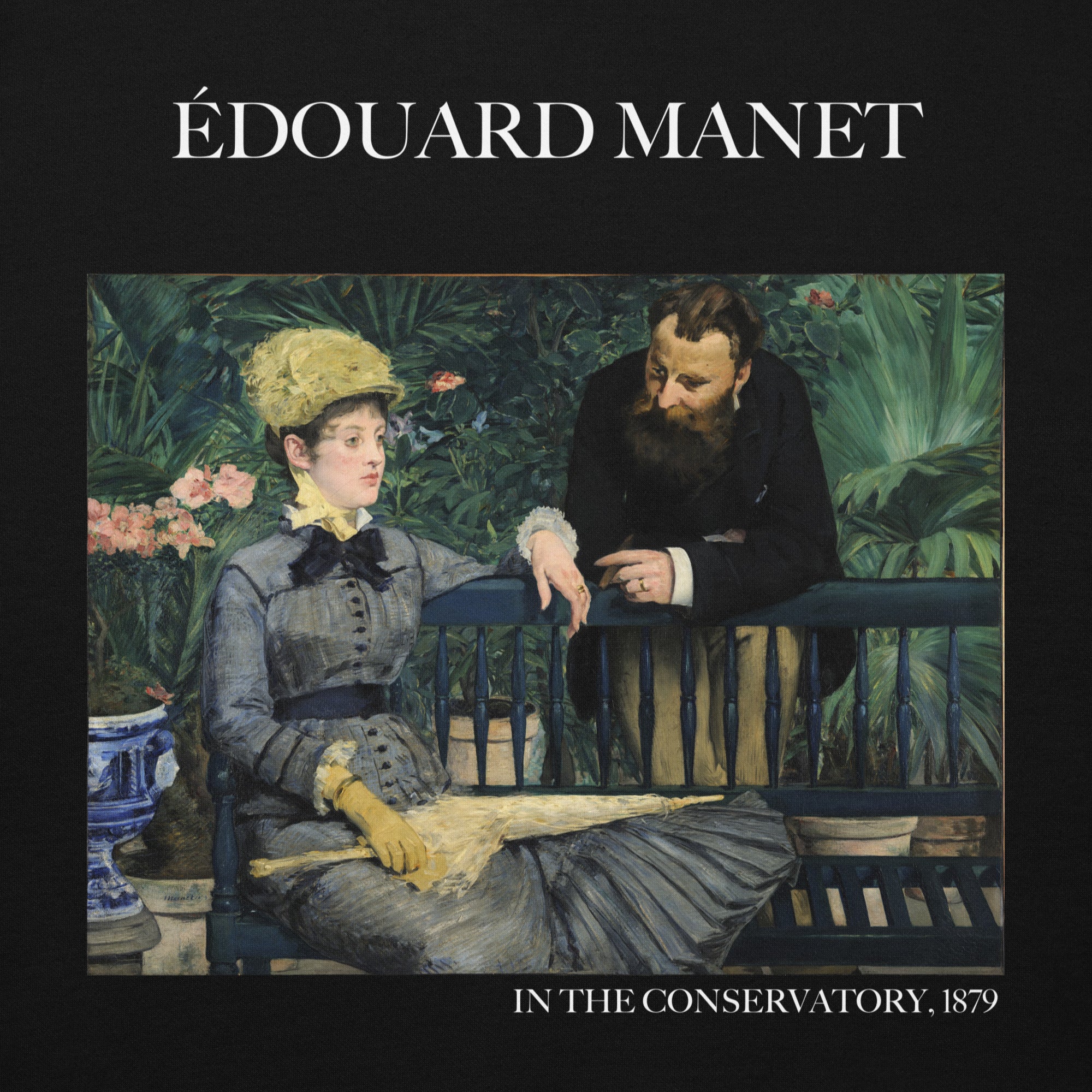 Édouard Manet 'In the Conservatory' Famous Painting Hoodie | Unisex Premium Art Hoodie