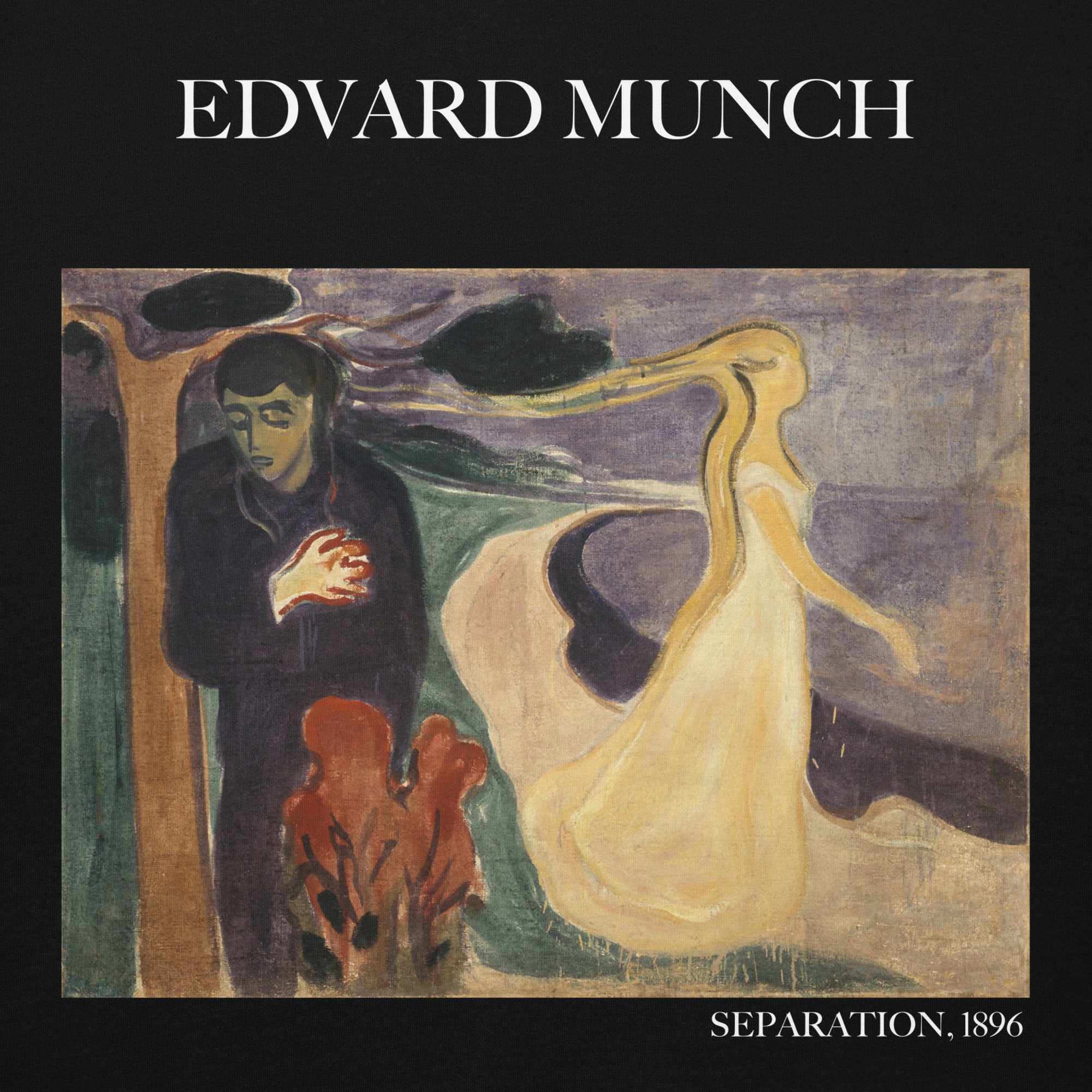 Edvard Munch 'Separation' Berühmtes Gemälde Hoodie | Unisex Premium Kunst Hoodie
