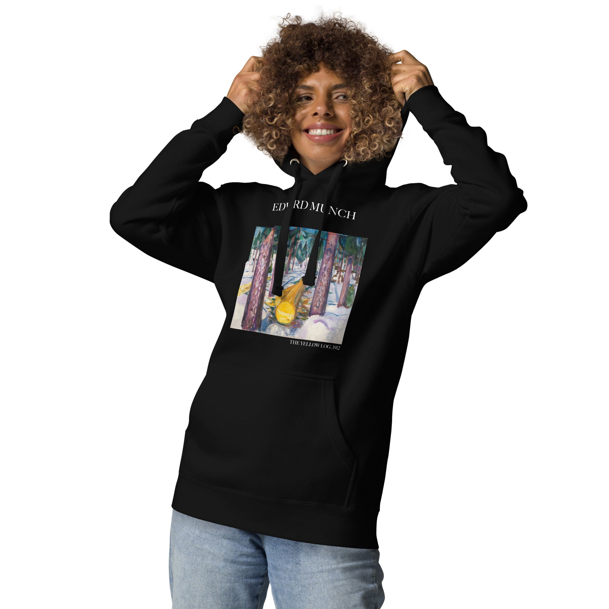 Edvard Munch „Der gelbe Baumstamm“ – Berühmtes Gemälde – Kapuzenpullover | Unisex Premium Kunst-Kapuzenpullover