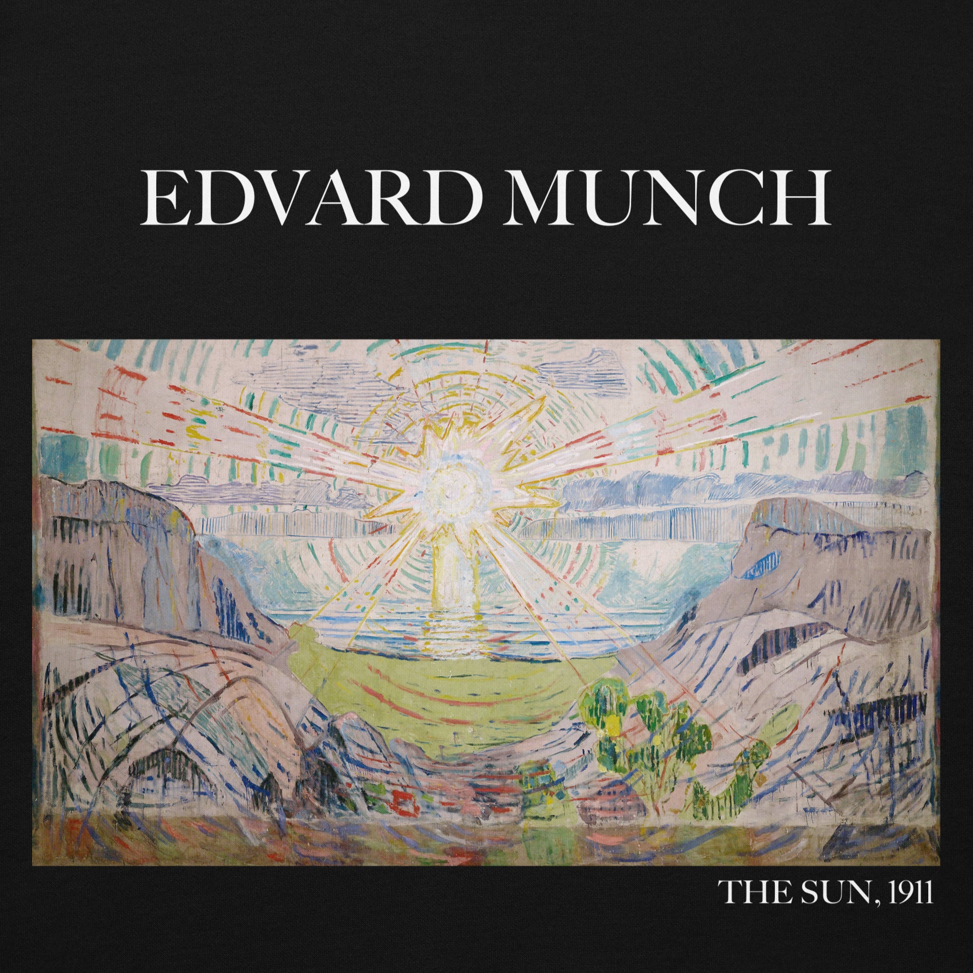 Edvard Munch „Die Sonne“ – Berühmtes Gemälde – Kapuzenpullover | Unisex Premium Art Hoodie