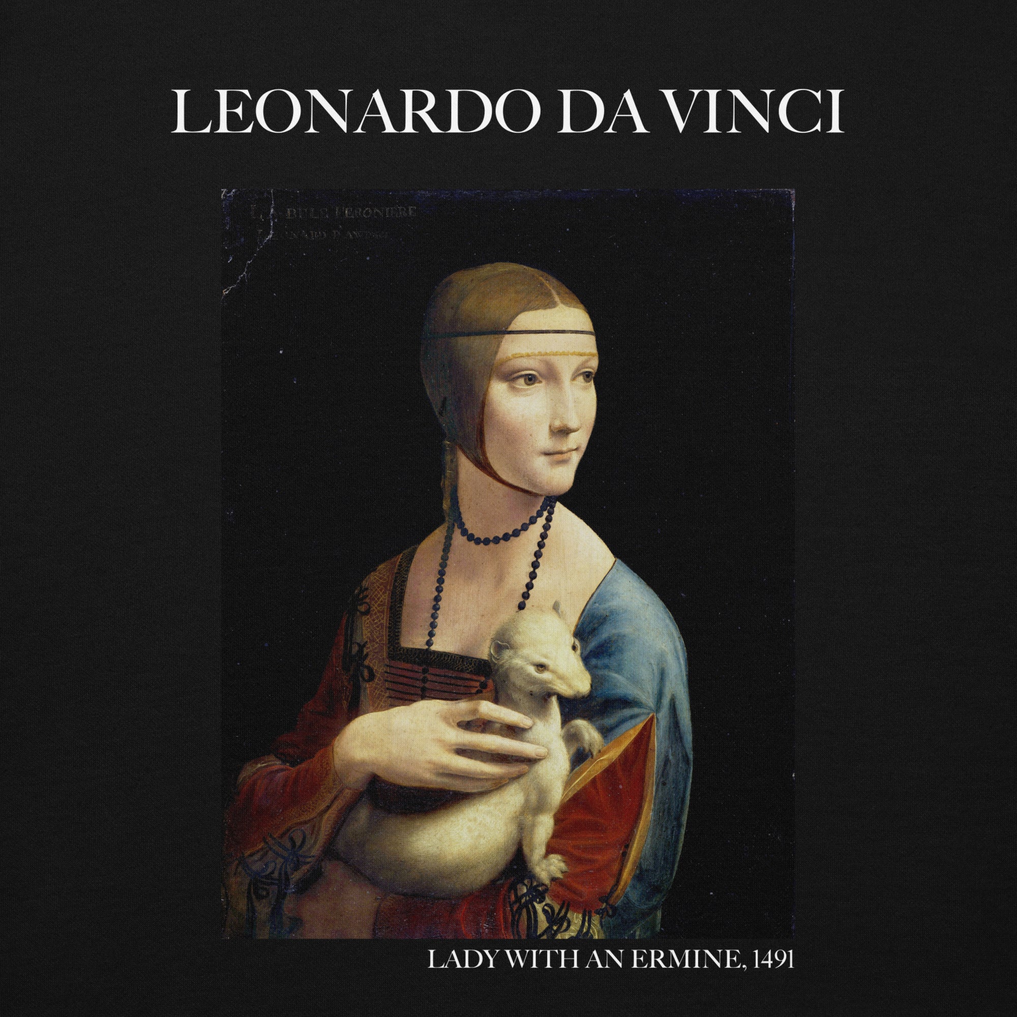 Leonardo da Vinci 'Lady with an Ermine' Famous Painting Hoodie | Unisex Premium Art Hoodie