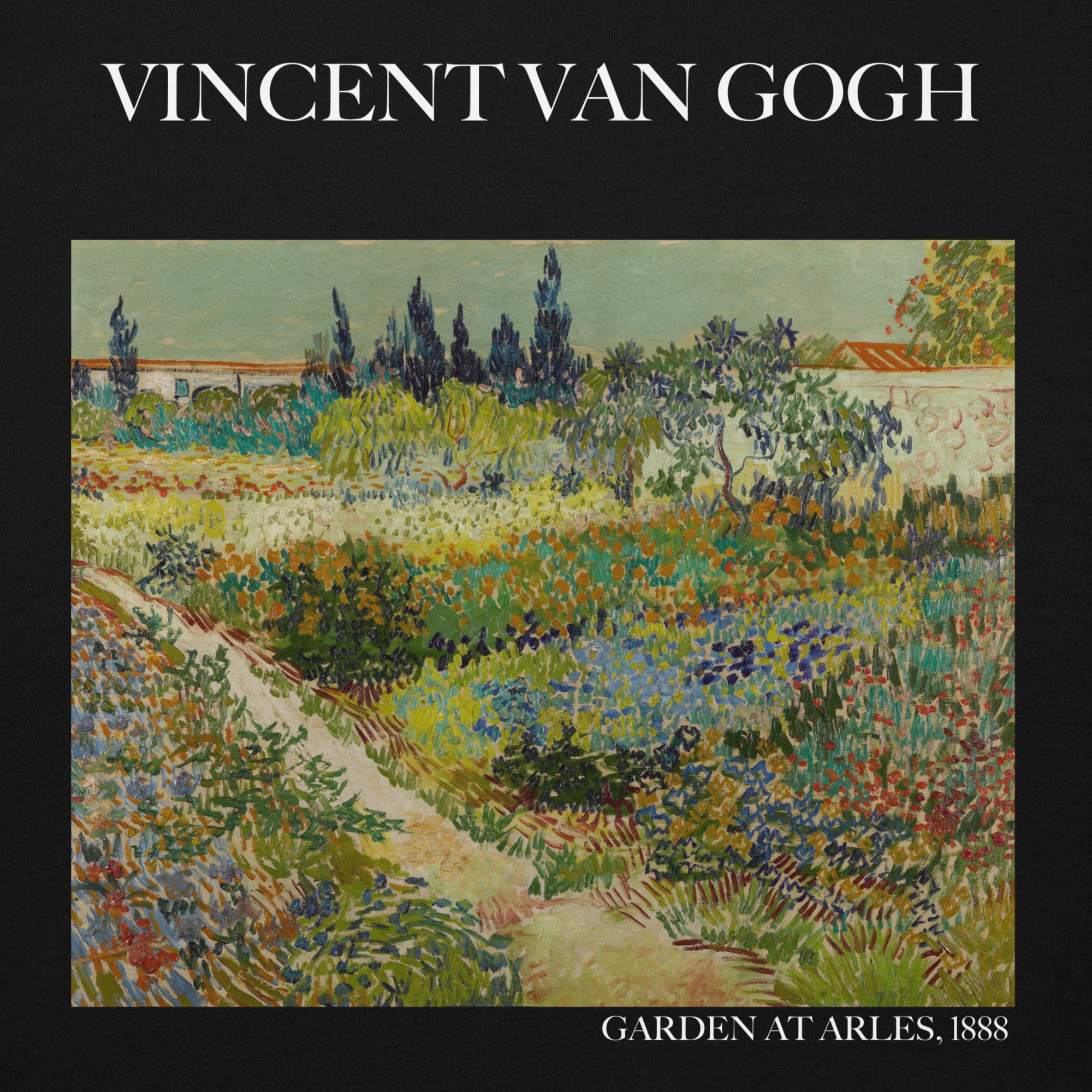Kapuzenpullover mit berühmtem Gemälde „Garten in Arles“ von Vincent van Gogh | Unisex-Kapuzenpullover mit Premium-Kunstmotiv
