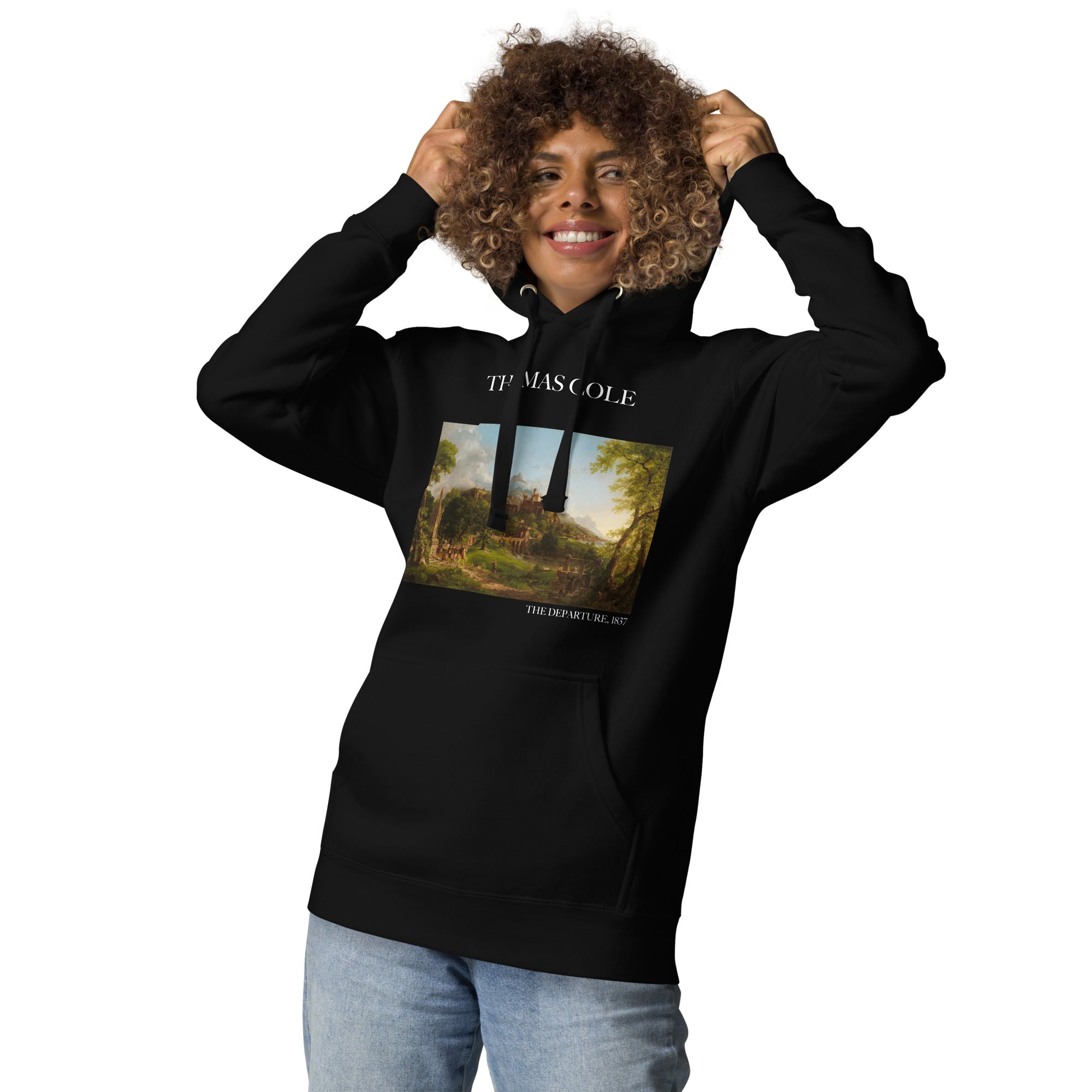 Thomas Cole - Kapuzenpullover mit berühmtem Gemälde „The Departure“ | Unisex-Kapuzenpullover mit Premium-Kunstmotiv