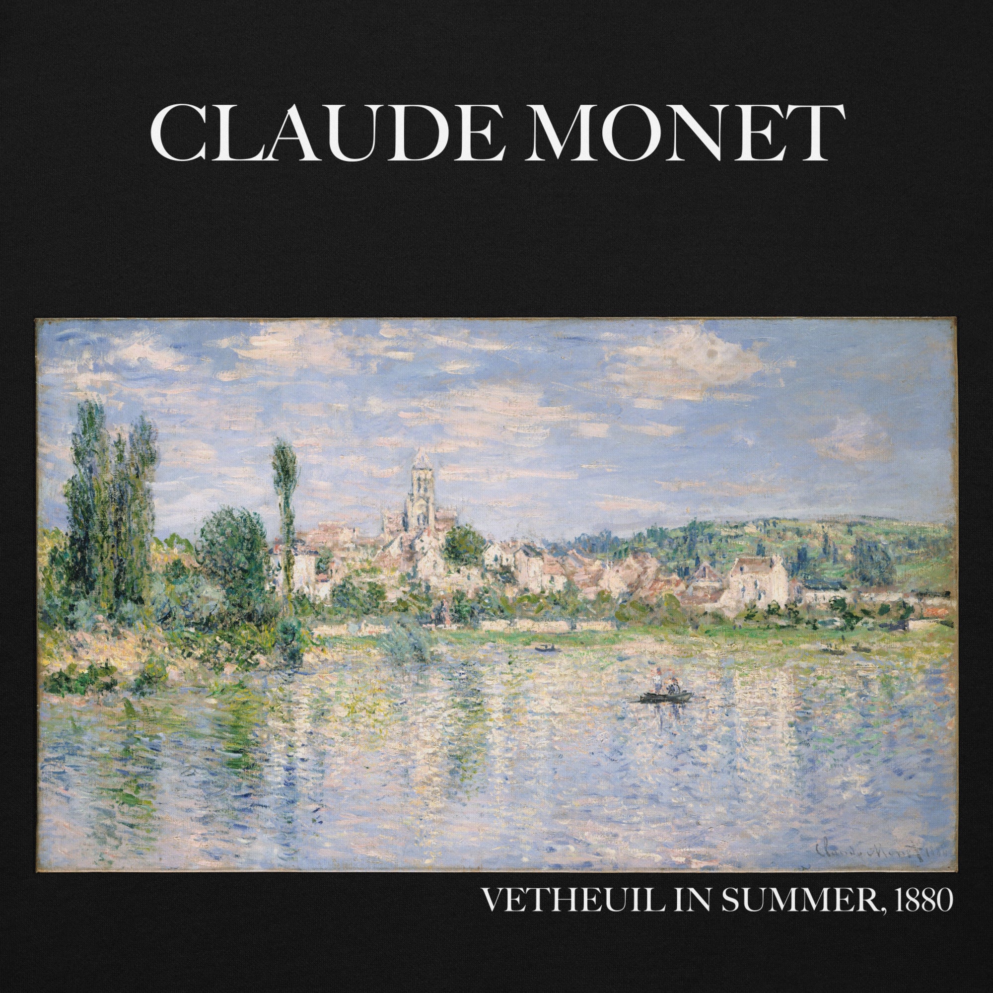 Claude Monet „Vetheuil im Sommer“ Berühmtes Gemälde Hoodie | Unisex Premium Kunst Hoodie