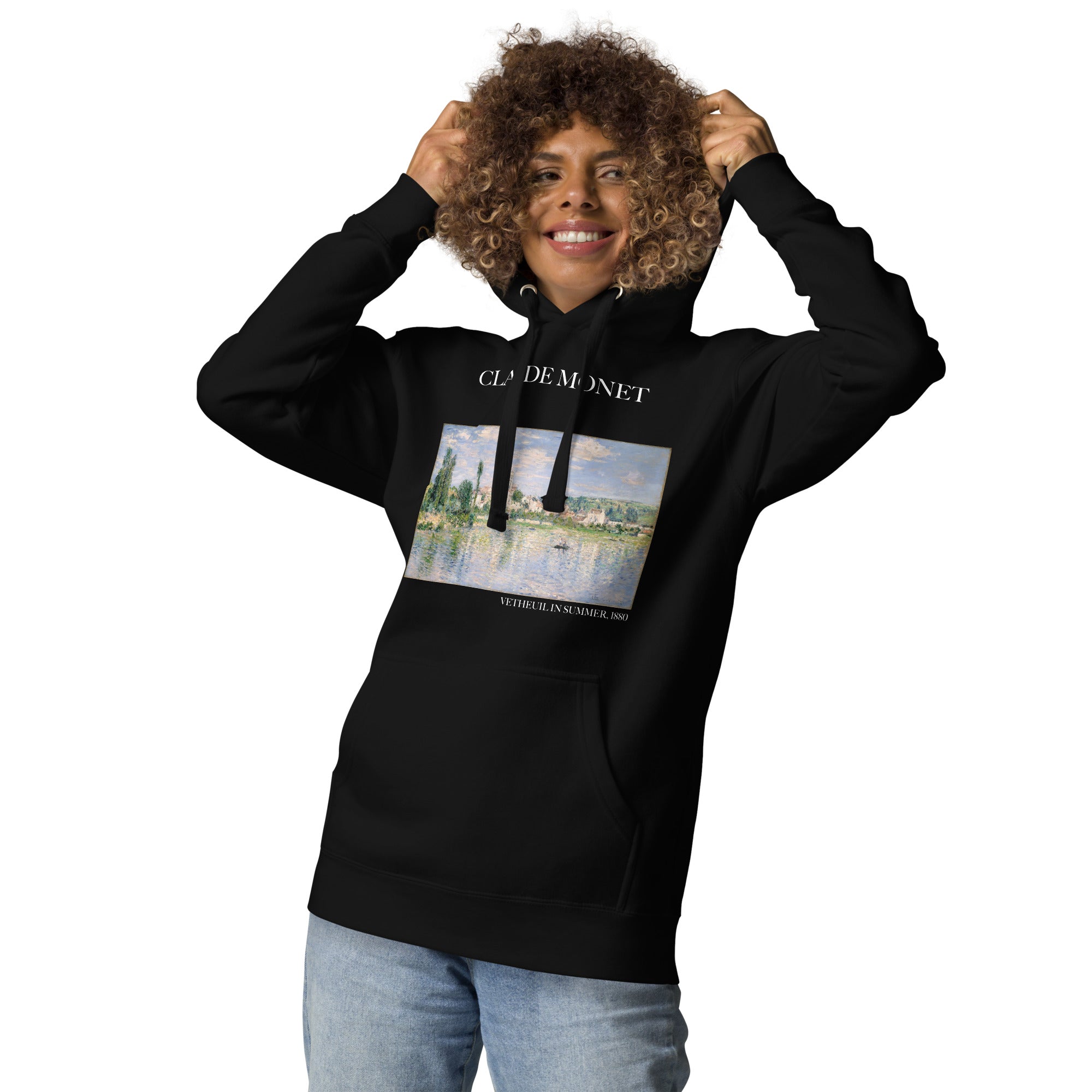 Claude Monet „Vetheuil im Sommer“ Berühmtes Gemälde Hoodie | Unisex Premium Kunst Hoodie