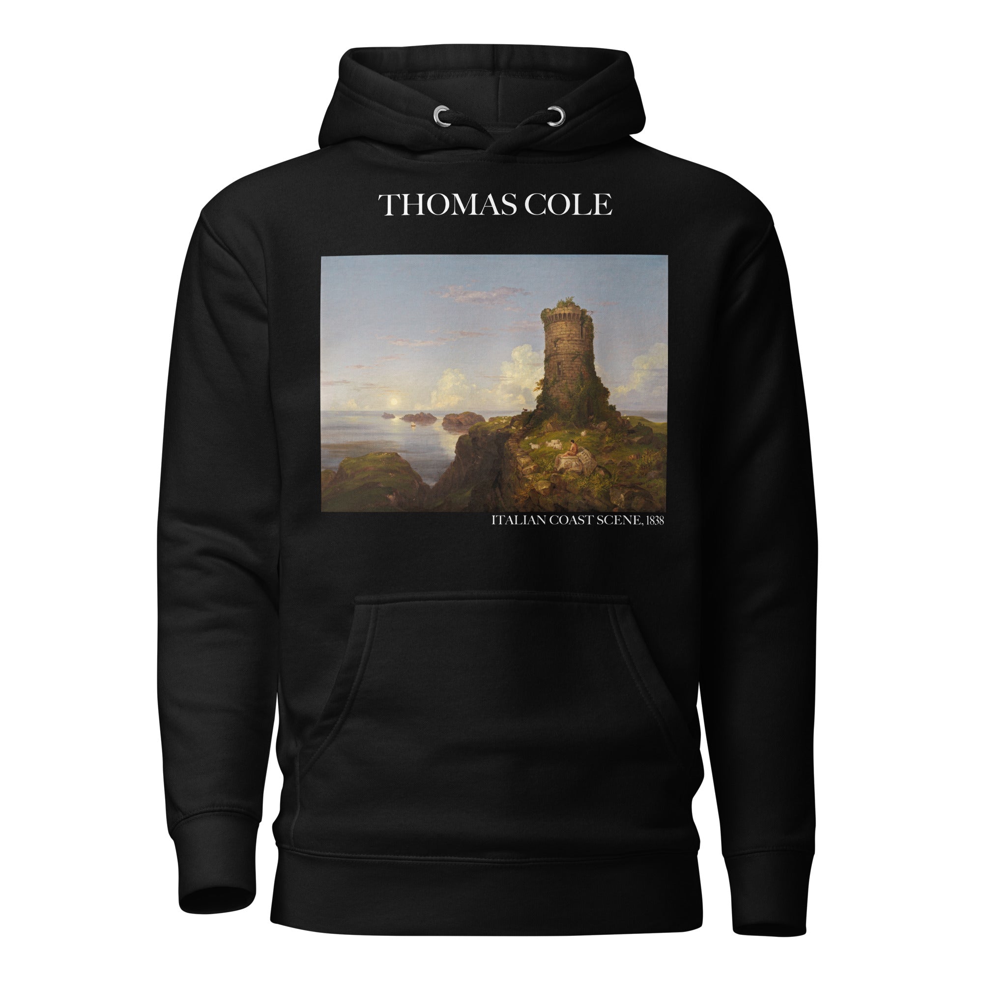 Thomas Cole Kapuzenpullover „Italienische Küstenszene“ Berühmtes Gemälde | Unisex Premium Kunst Kapuzenpullover