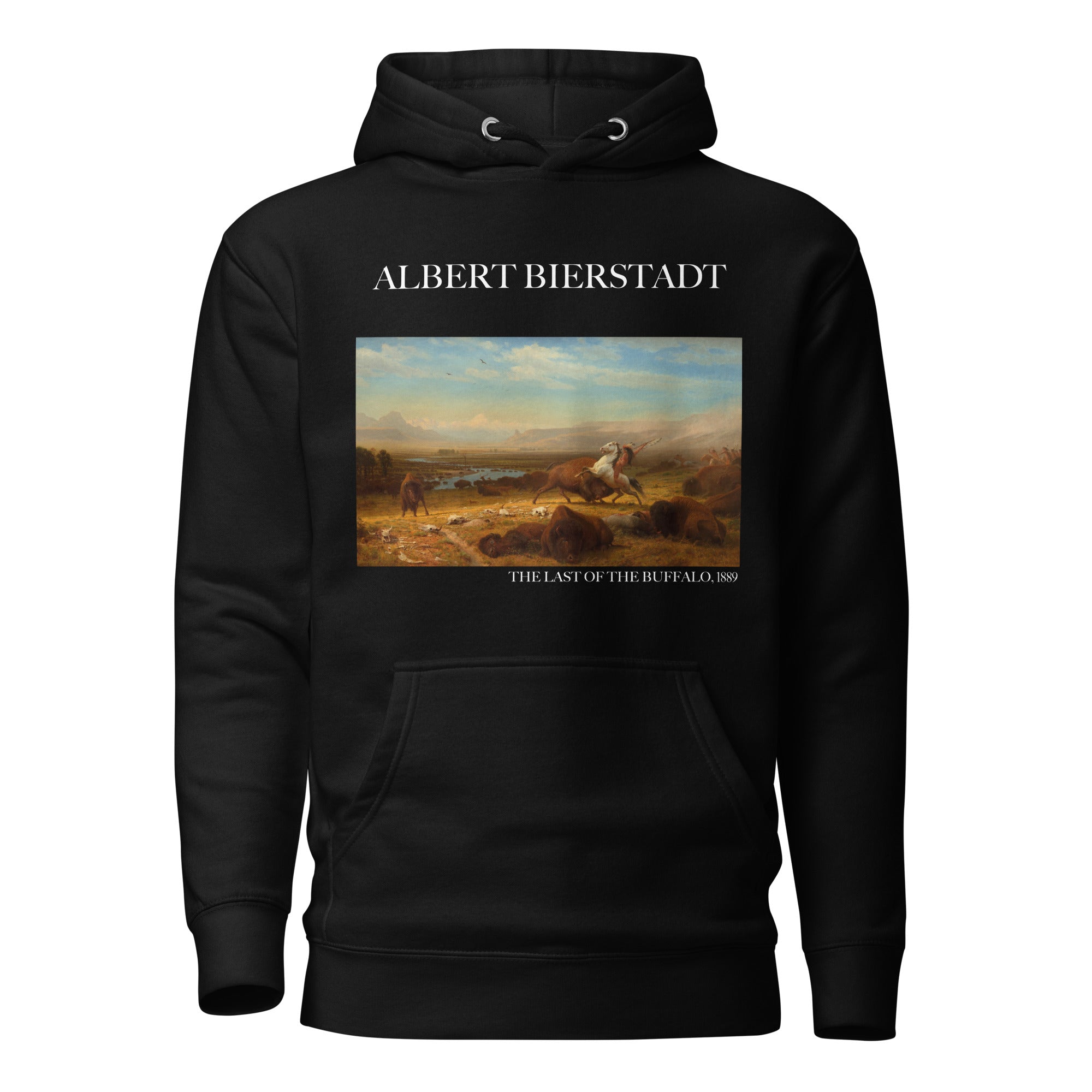Albert Bierstadt 'The Last of the Buffalo' Famous Painting Hoodie | Unisex Premium Art Hoodie