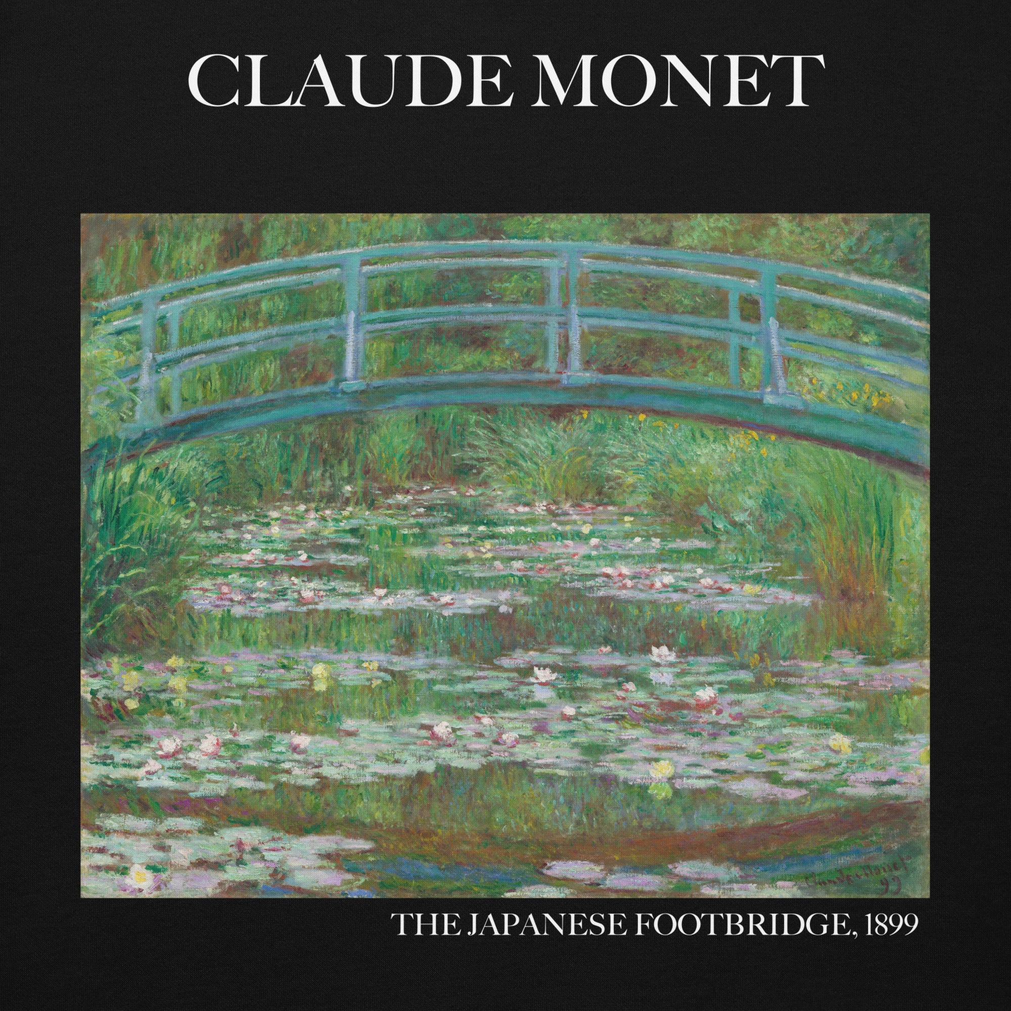Claude Monet 'The Japanese Footbridge' Famous Painting Hoodie | Unisex Premium Art Hoodie