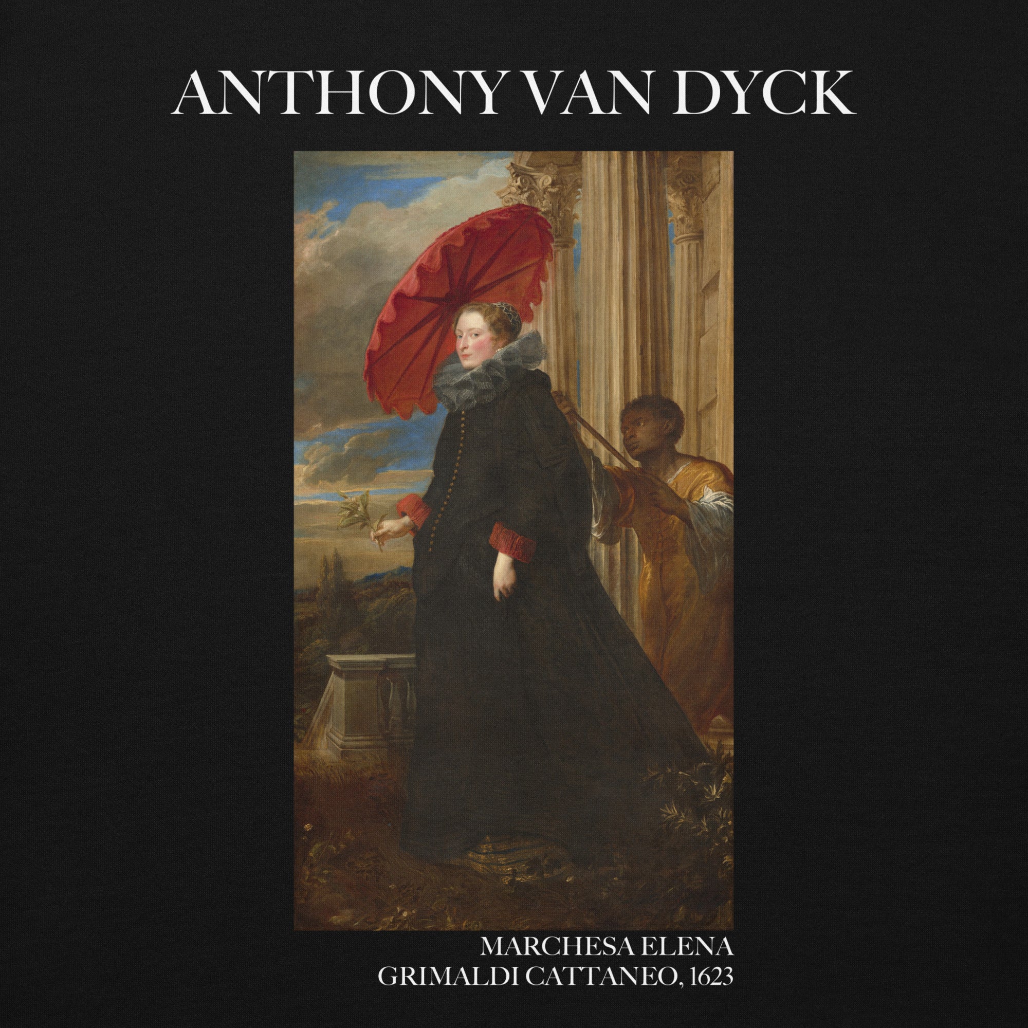 Sir Anthony van Dyck 'Marchesa Elena Grimaldi Cattaneo' Famous Painting Hoodie | Unisex Premium Art Hoodie