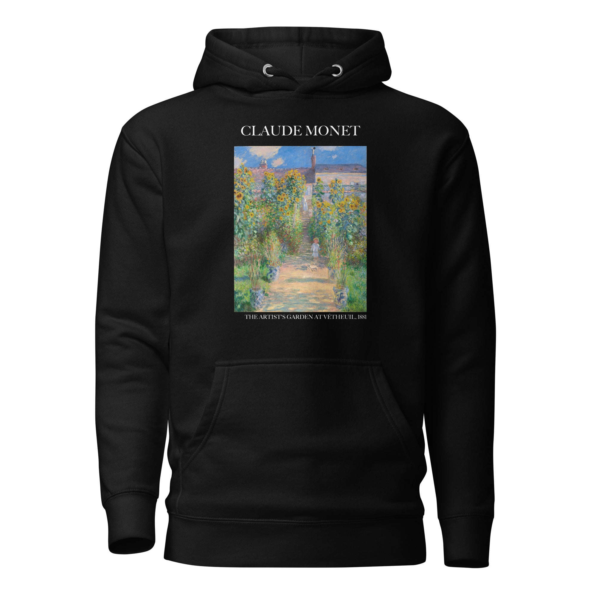 Claude Monet 'Der Garten des Künstlers in Vétheuil' Berühmtes Gemälde Hoodie | Unisex Premium Kunst Hoodie