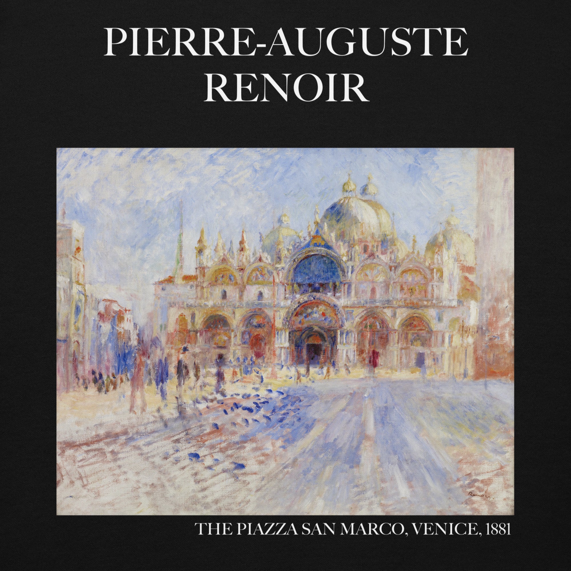 Kapuzenpullover mit berühmtem Gemälde „Der Markusplatz, Venedig“ von Pierre-Auguste Renoir | Unisex-Kunst-Kapuzenpullover