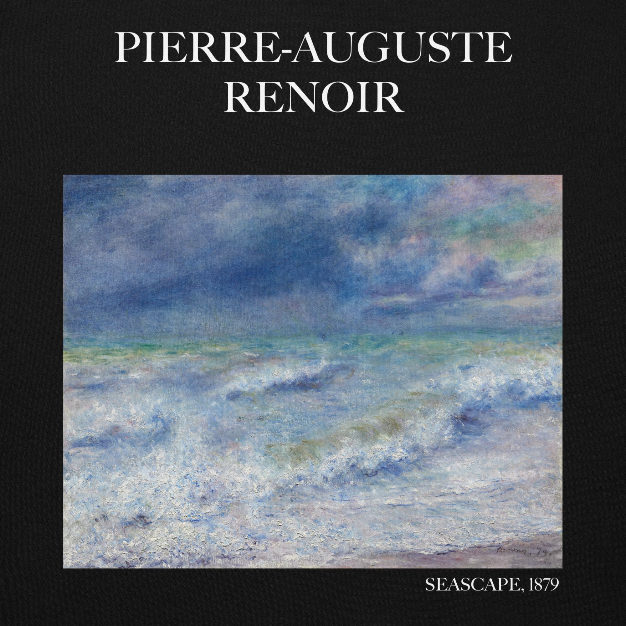Kapuzenpullover mit berühmtem Gemälde „Meereslandschaft“ von Pierre-Auguste Renoir | Unisex-Kapuzenpullover mit Premium-Kunstmotiv