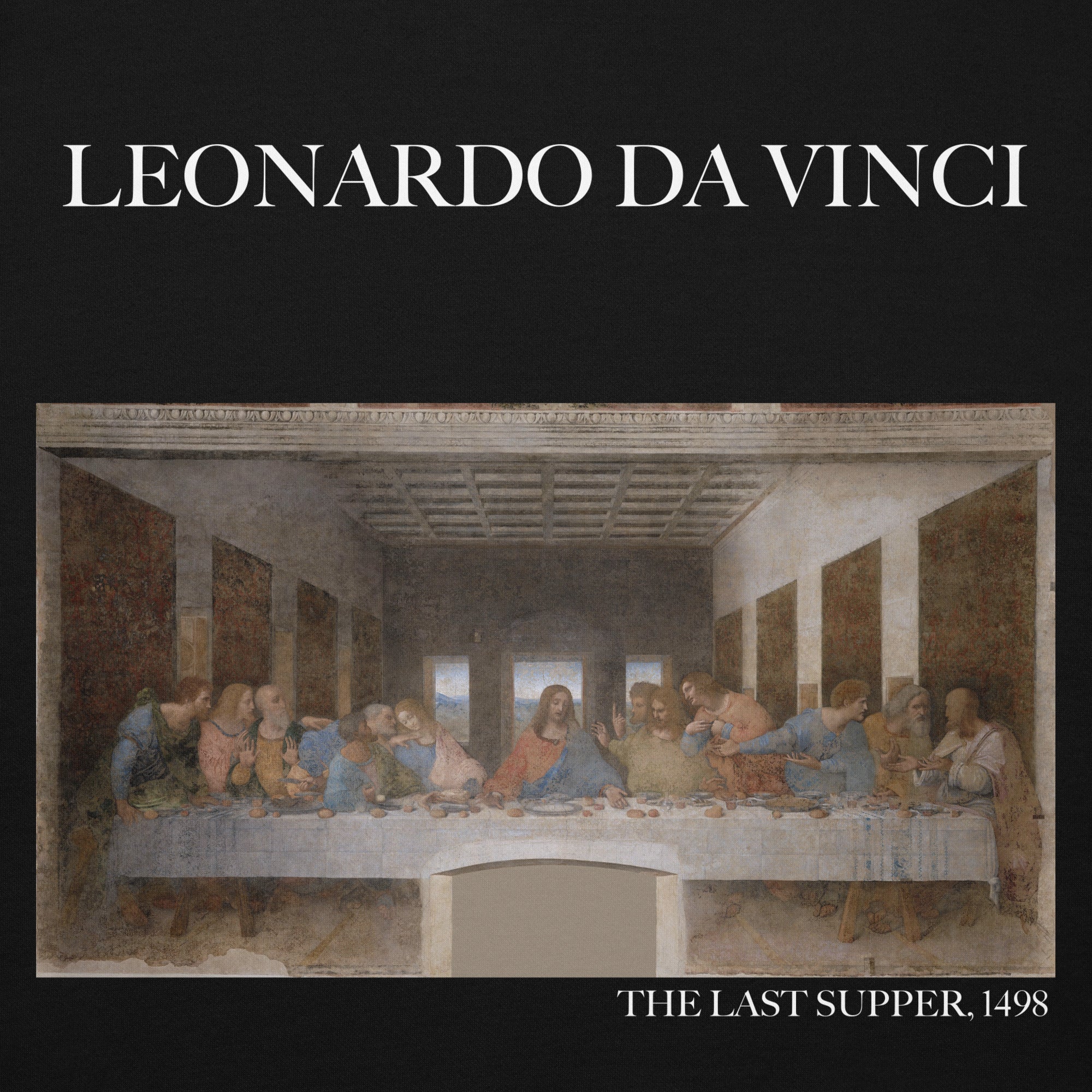 Kapuzenpullover mit berühmtem Gemälde „Das letzte Abendmahl“ von Leonardo da Vinci | Unisex-Kapuzenpullover mit Premium-Kunstmotiv