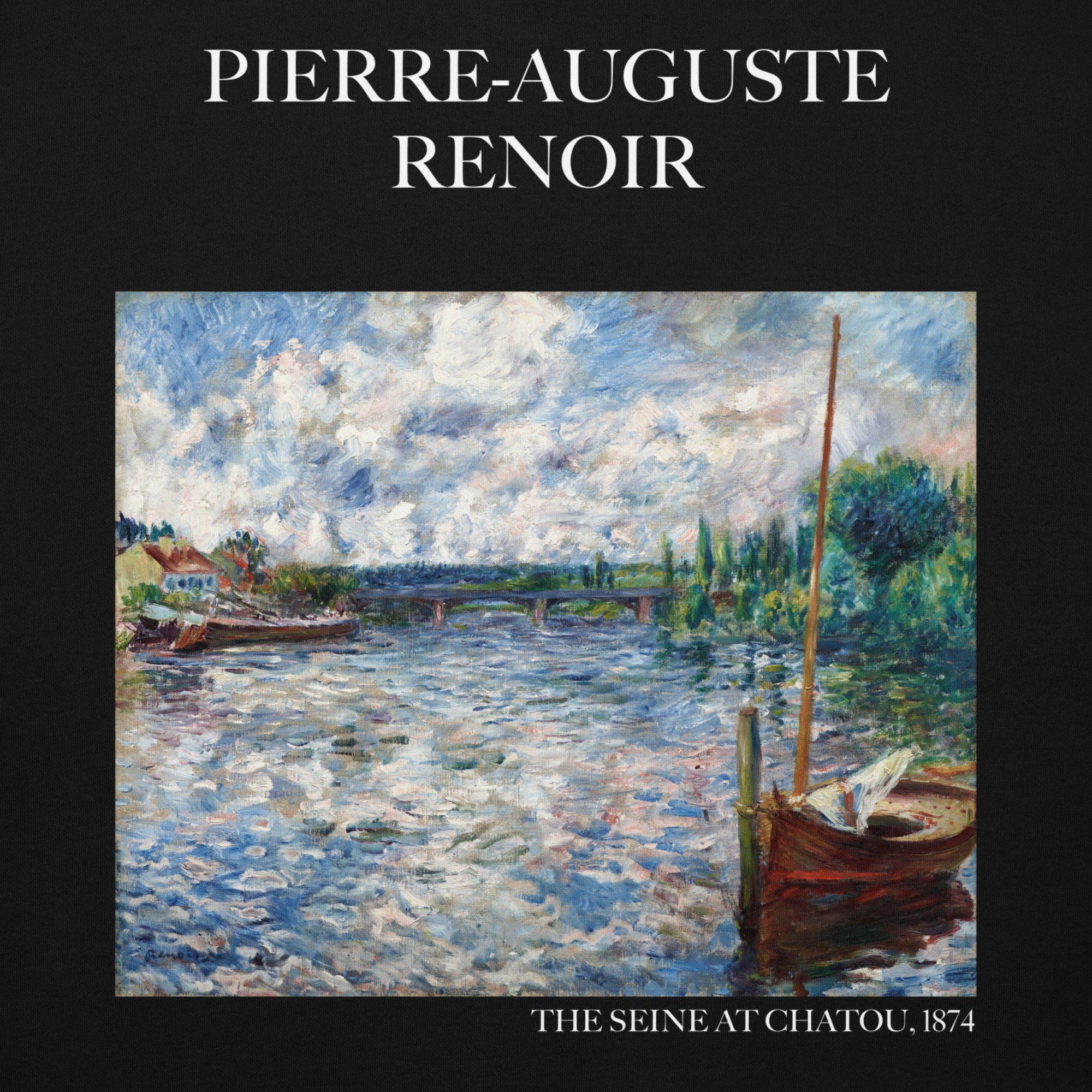 Kapuzenpullover mit berühmtem Gemälde „Die Seine bei Chatou“ von Pierre-Auguste Renoir | Unisex-Kunst-Kapuzenpullover