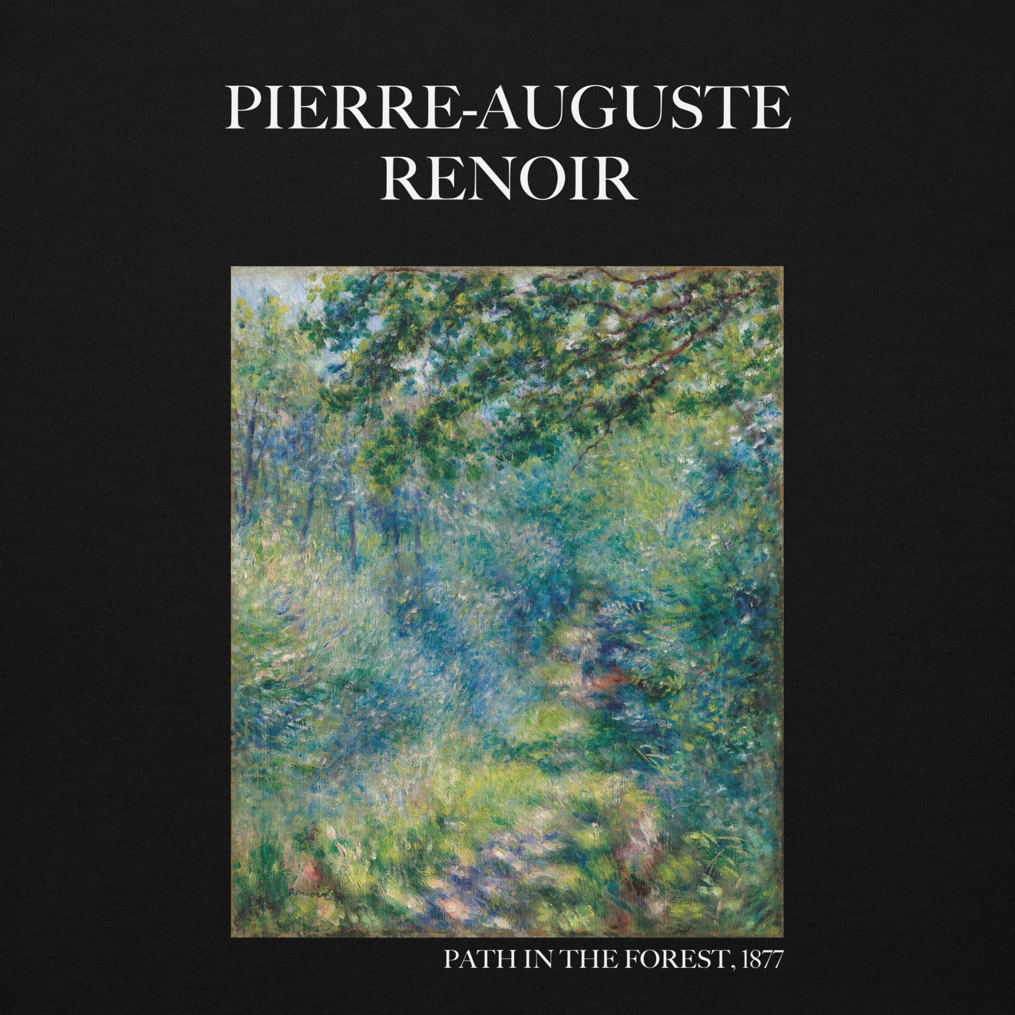Kapuzenpullover mit berühmtem Gemälde „Pfad im Wald“ von Pierre-Auguste Renoir | Unisex-Kapuzenpullover mit Premium-Kunstmotiv