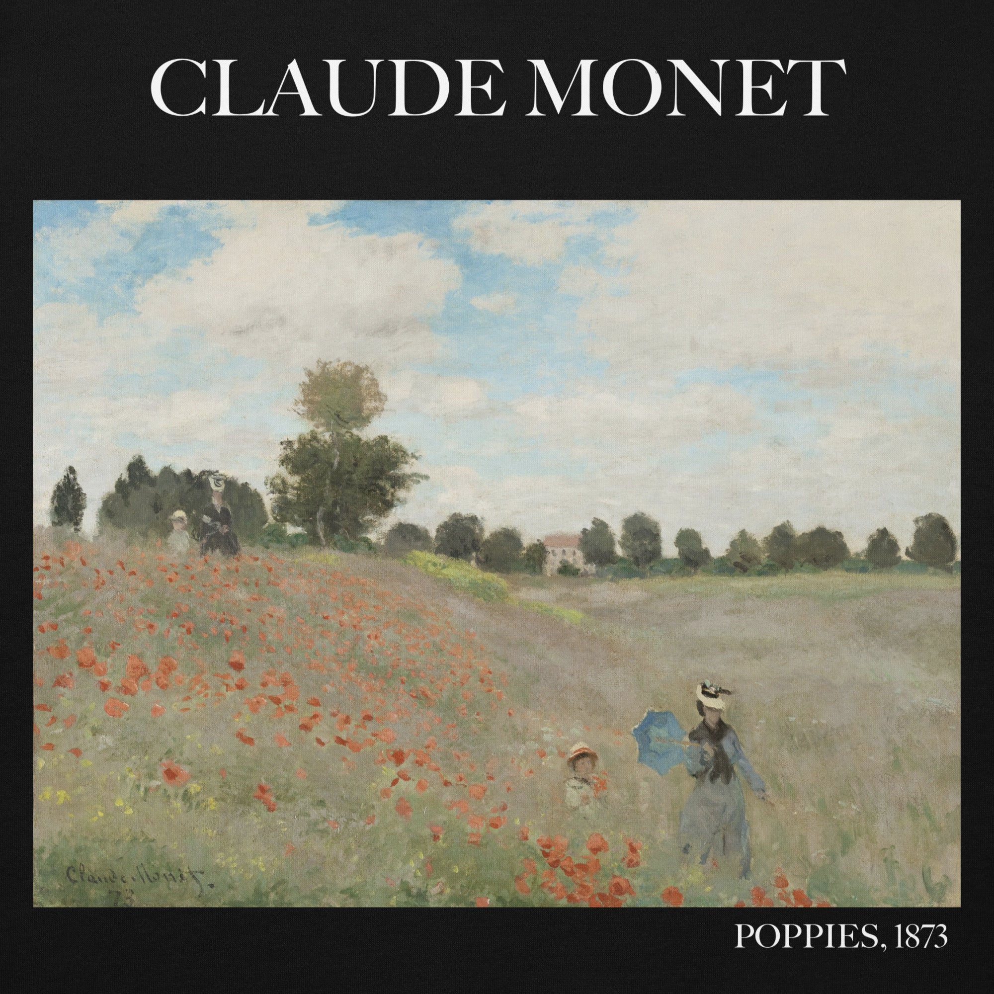 Claude Monet „Mohnblumen“ Berühmtes Gemälde Hoodie | Unisex Premium Kunst Hoodie