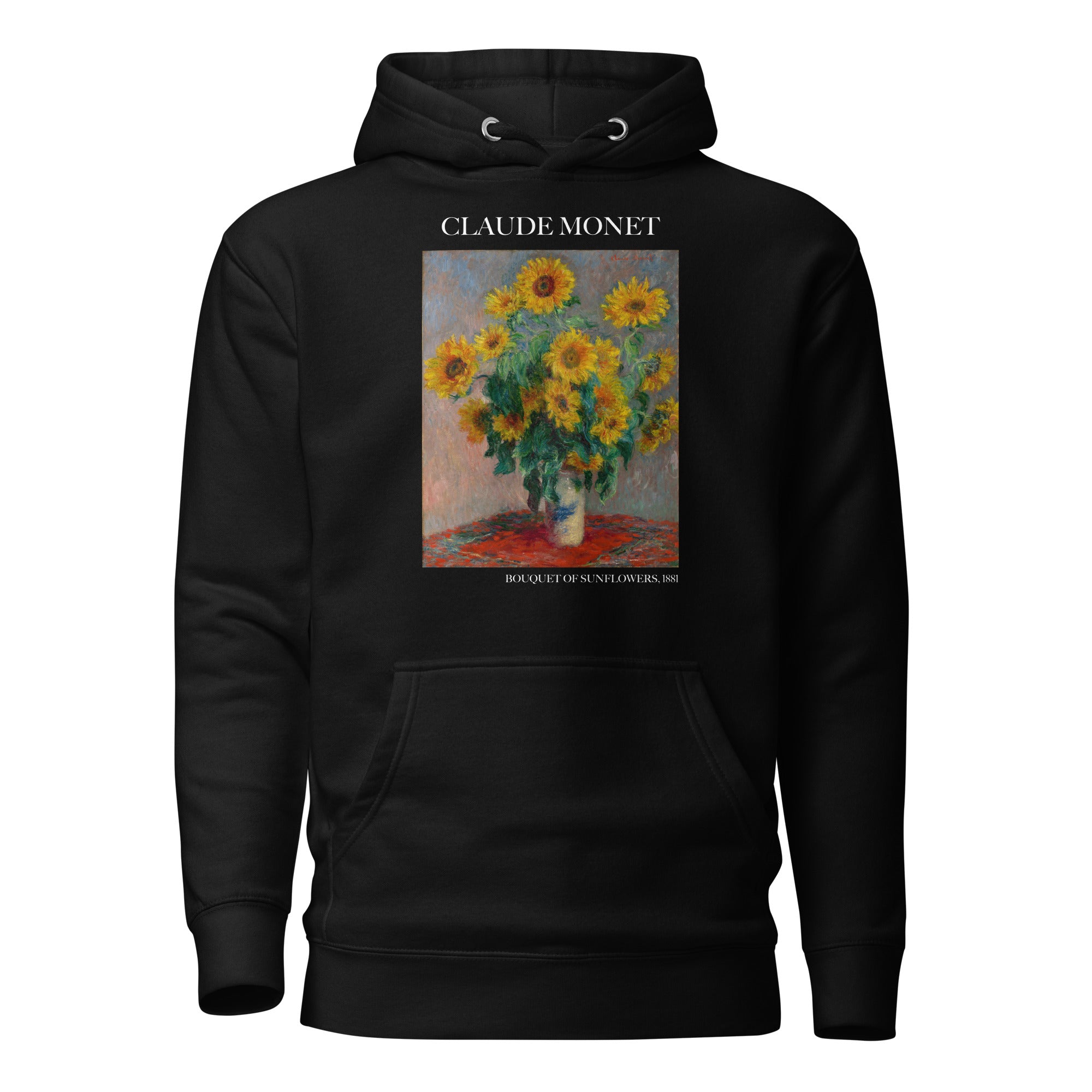 Claude Monet - Kapuzenpullover mit berühmtem Gemälde „Sonnenblumenstrauß“ | Unisex-Kapuzenpullover mit Premium-Kunstmotiv