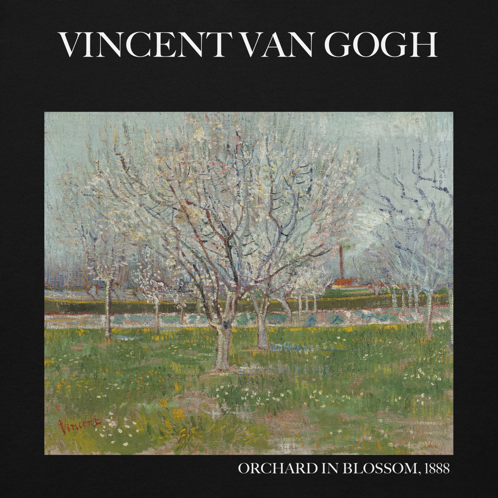 Kapuzenpullover mit berühmtem Gemälde „Obstgarten in Blüte“ von Vincent van Gogh | Unisex-Kapuzenpullover mit Premium-Kunstmotiv