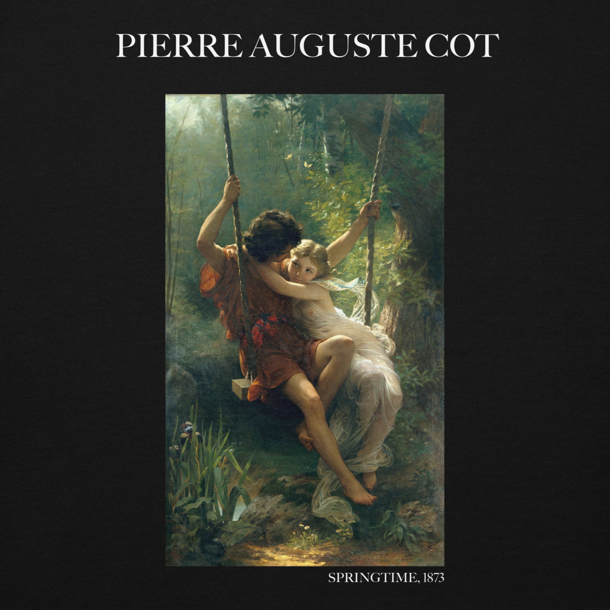 Kapuzenpullover mit berühmtem Gemälde „Frühling“ von Pierre Auguste Cot | Unisex-Kapuzenpullover mit Premium-Kunstmotiv