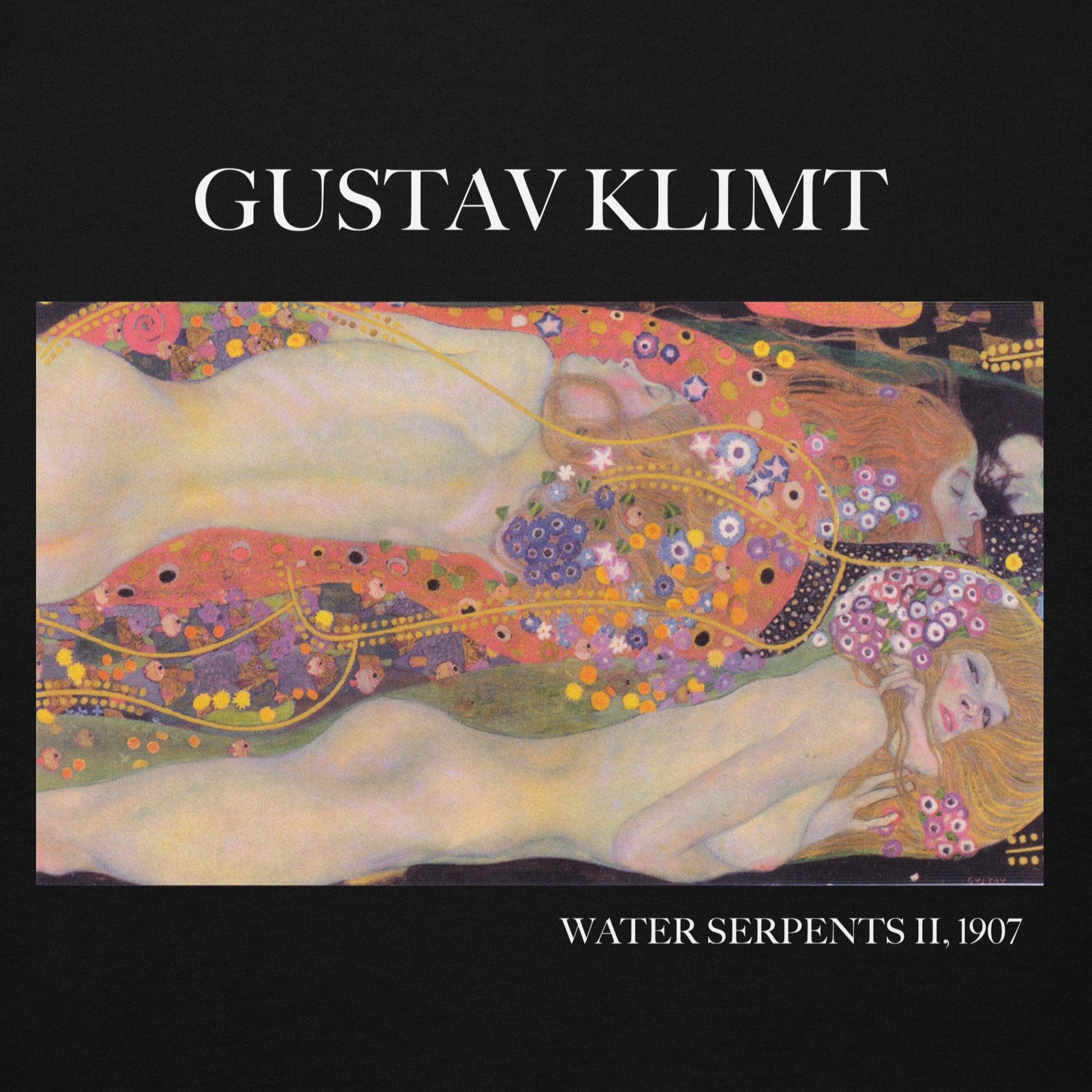 Gustav Klimt „Wasserschlangen II“ Berühmtes Gemälde Hoodie | Unisex Premium Kunst Hoodie