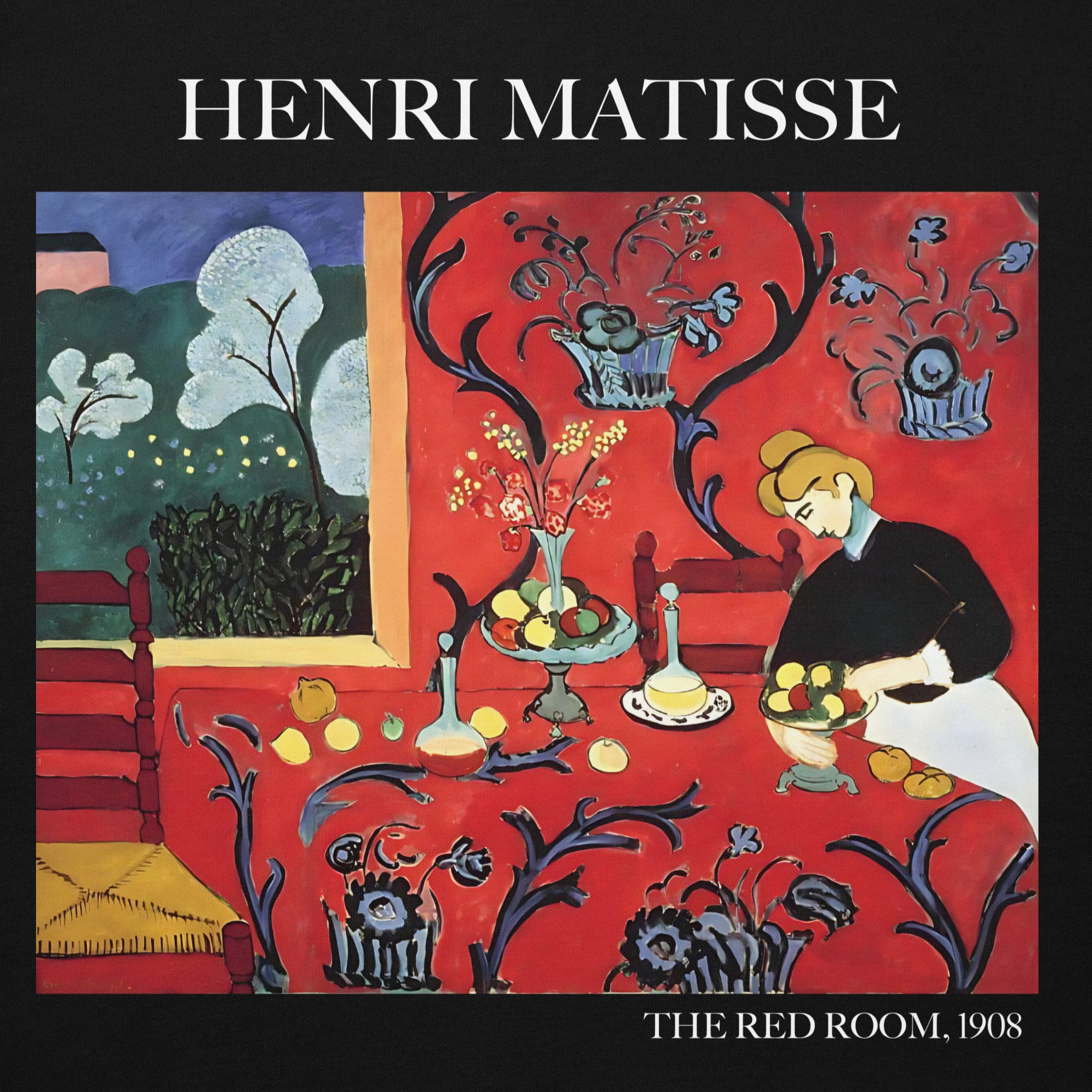 Henri Matisse „Das rote Zimmer“ – Kapuzenpullover mit berühmtem Gemälde, Unisex, Premium-Kunst-Kapuzenpullover