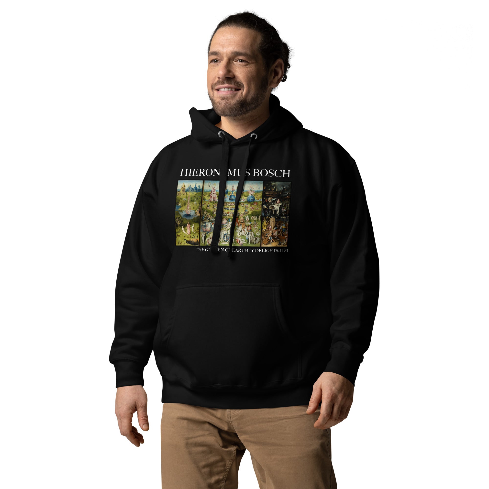 Kapuzenpullover mit berühmtem Gemälde „Der Garten der Lüste“ von Hieronymus Bosch | Unisex-Kapuzenpullover mit Premium-Kunstmotiv