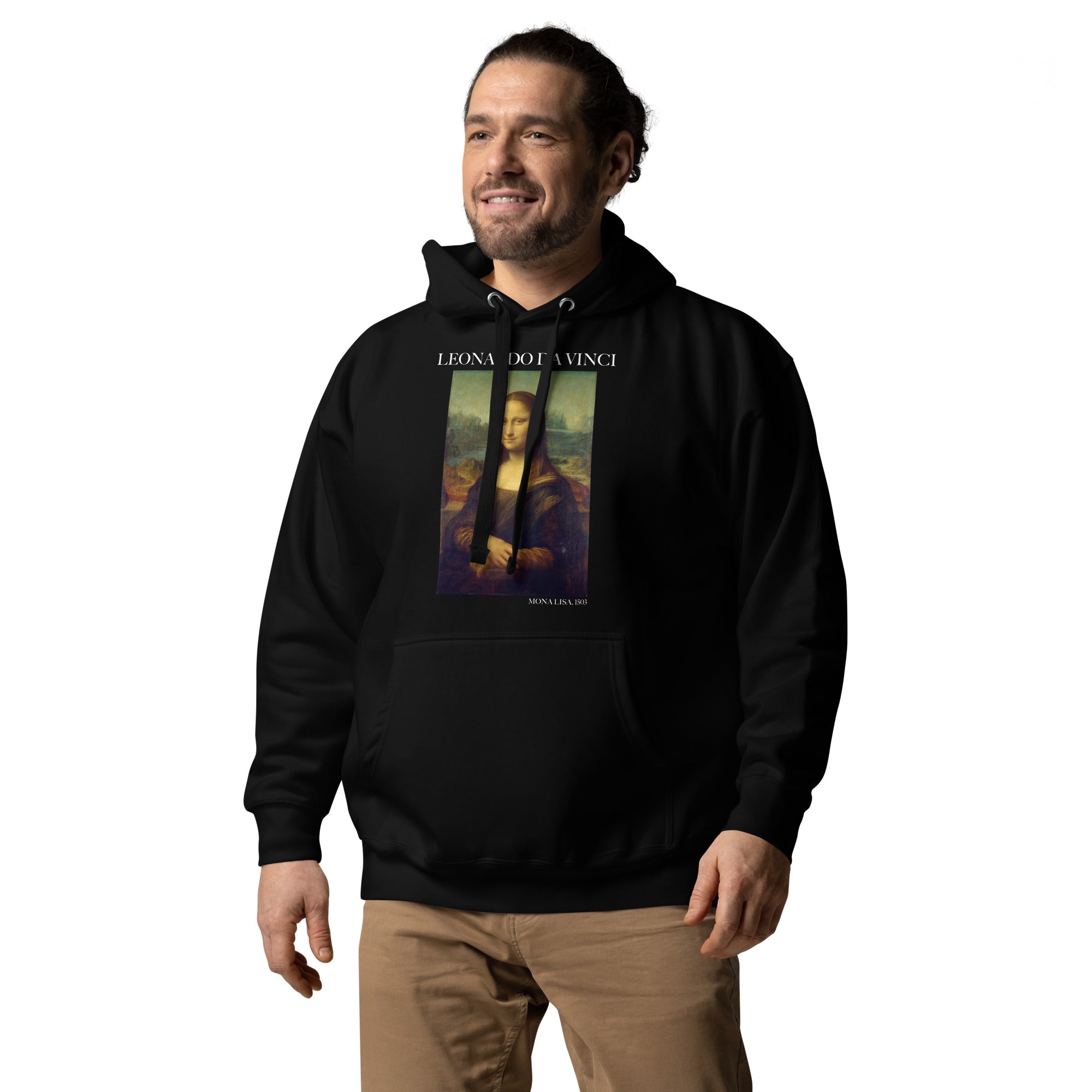 Kapuzenpullover mit berühmtem Gemälde „Mona Lisa“ von Leonardo da Vinci | Unisex-Kapuzenpullover mit Premium-Kunstmotiv