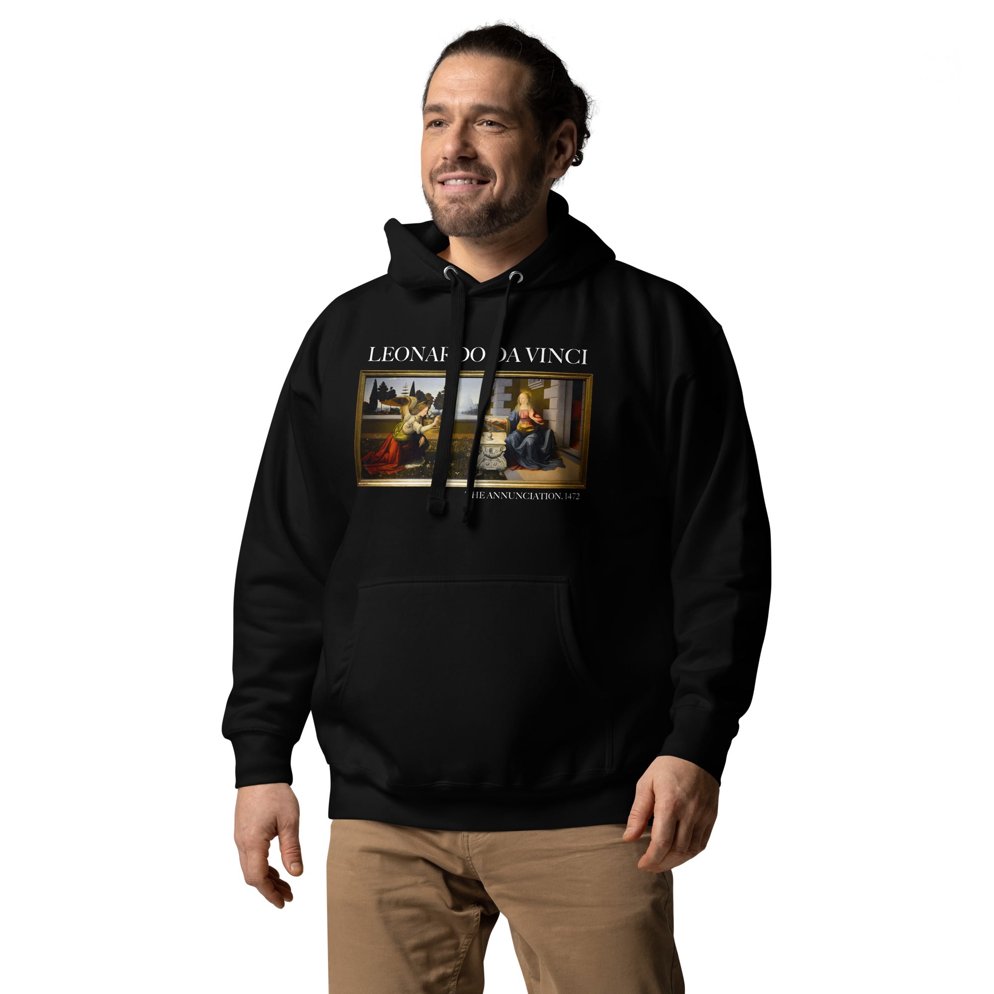 Leonardo da Vinci 'The Annunciation' Famous Painting Hoodie | Unisex Premium Art Hoodie