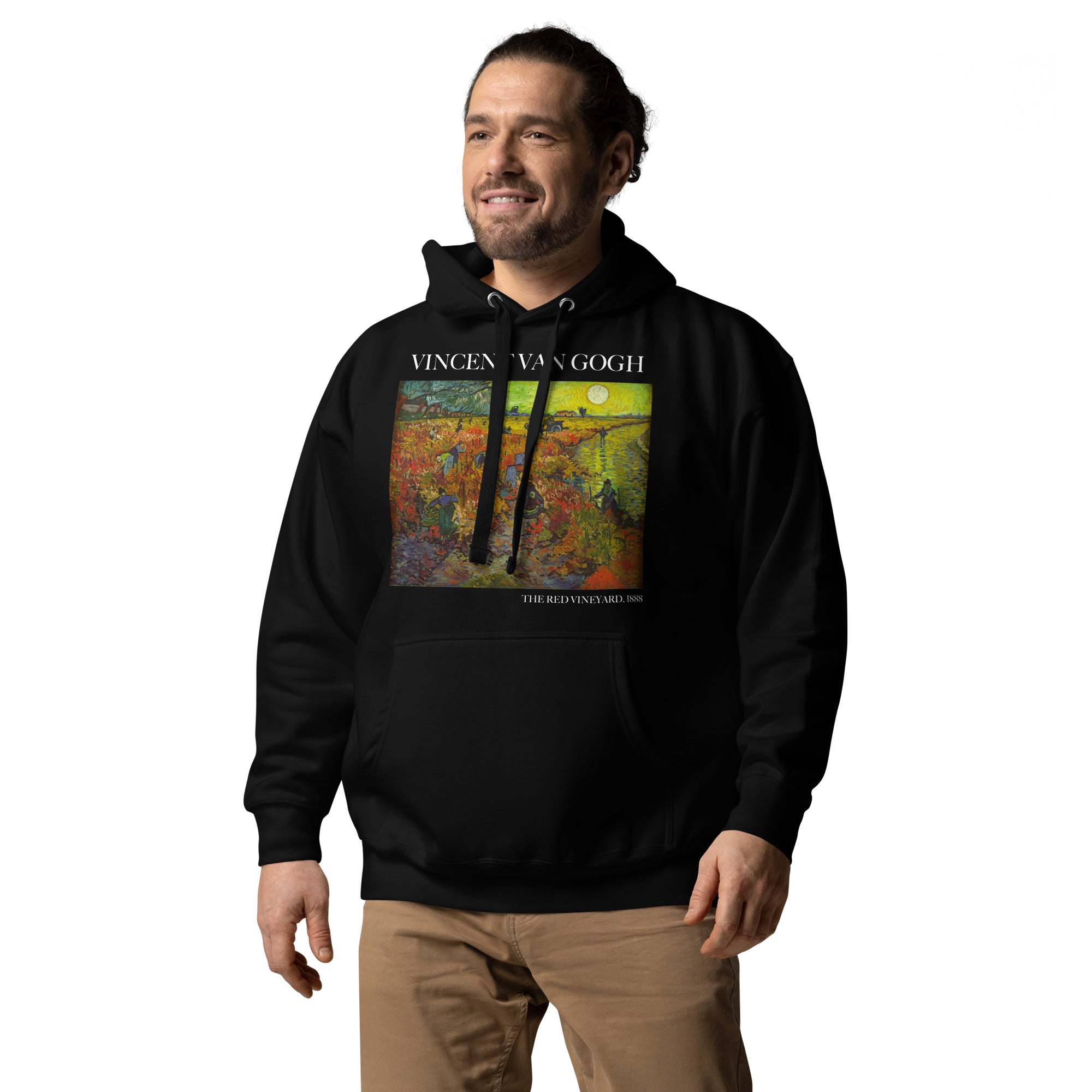 Kapuzenpullover mit berühmtem Gemälde „Der rote Weinberg“ von Vincent van Gogh | Unisex-Kapuzenpullover mit Premium-Kunstmotiv