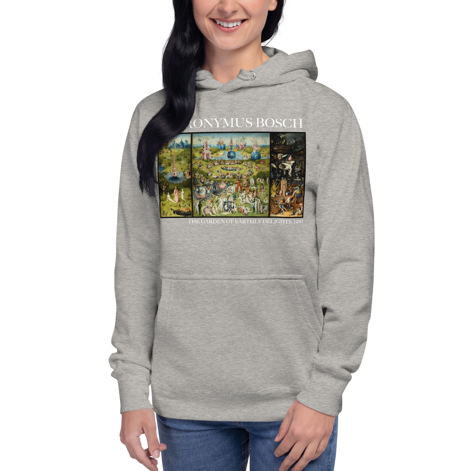 Kapuzenpullover mit berühmtem Gemälde „Der Garten der Lüste“ von Hieronymus Bosch | Unisex-Kapuzenpullover mit Premium-Kunstmotiv