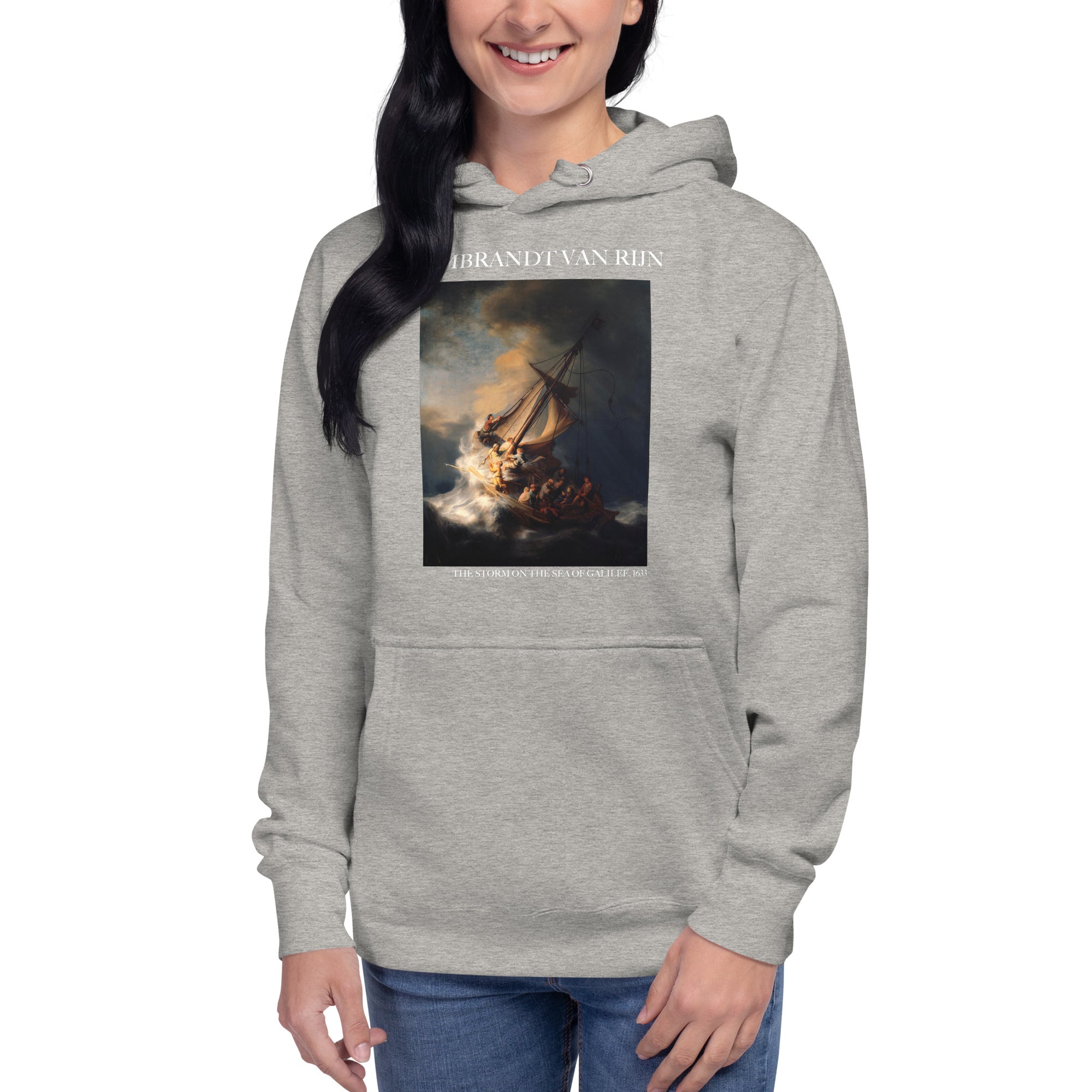 Kapuzenpullover mit berühmtem Gemälde „Der Sturm auf dem See Genezareth“ von Rembrandt van Rijn | Unisex-Kunst-Kapuzenpullover