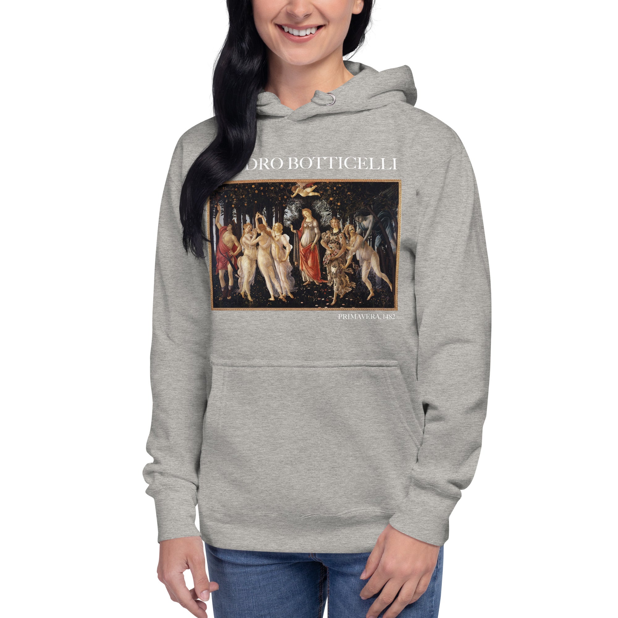 Kapuzenpullover mit berühmtem Gemälde „Primavera“ von Sandro Botticelli | Unisex-Kapuzenpullover mit Premium-Kunstmotiv