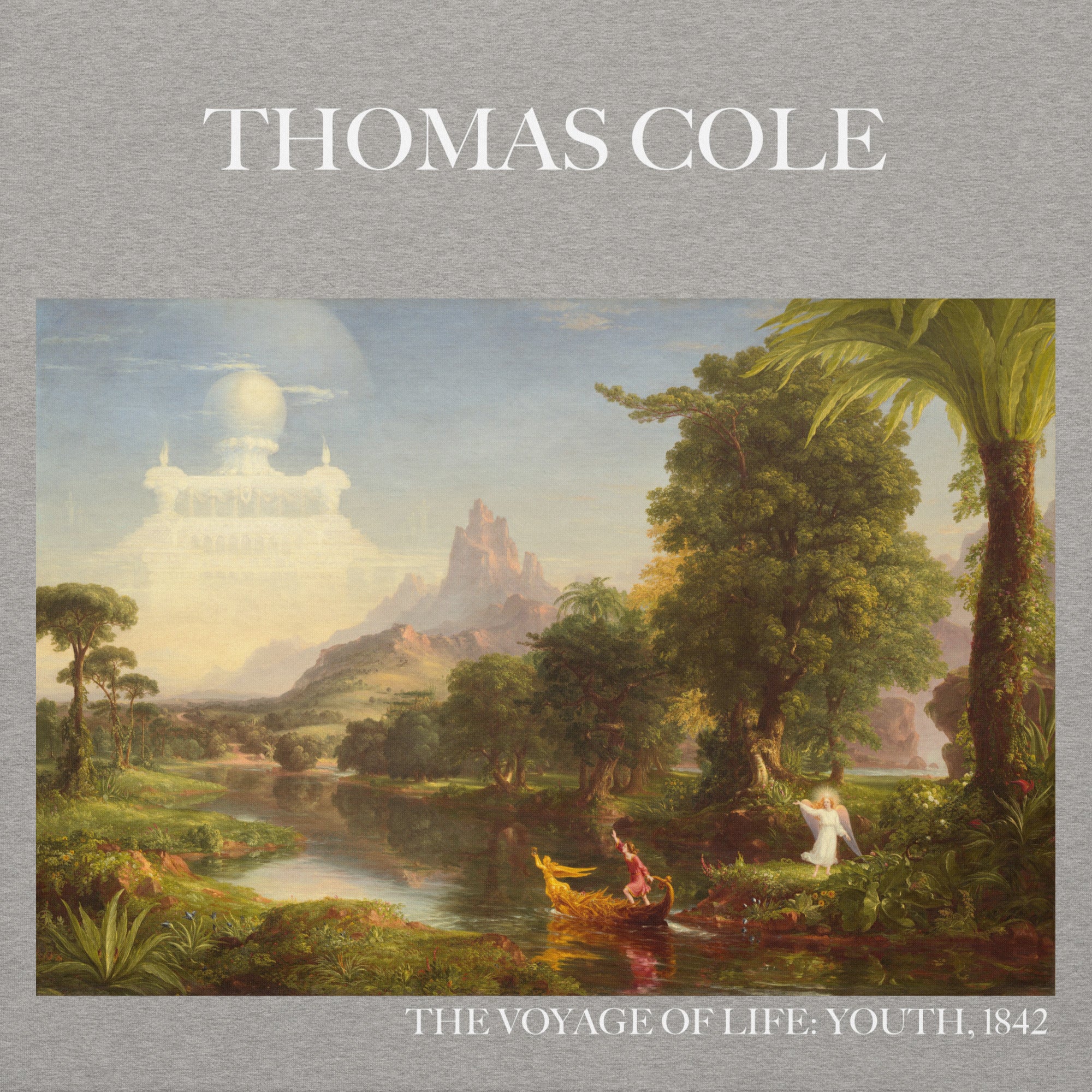 Thomas Cole 'Die Reise des Lebens: Jugend' Berühmtes Gemälde Hoodie | Unisex Premium Kunst Hoodie