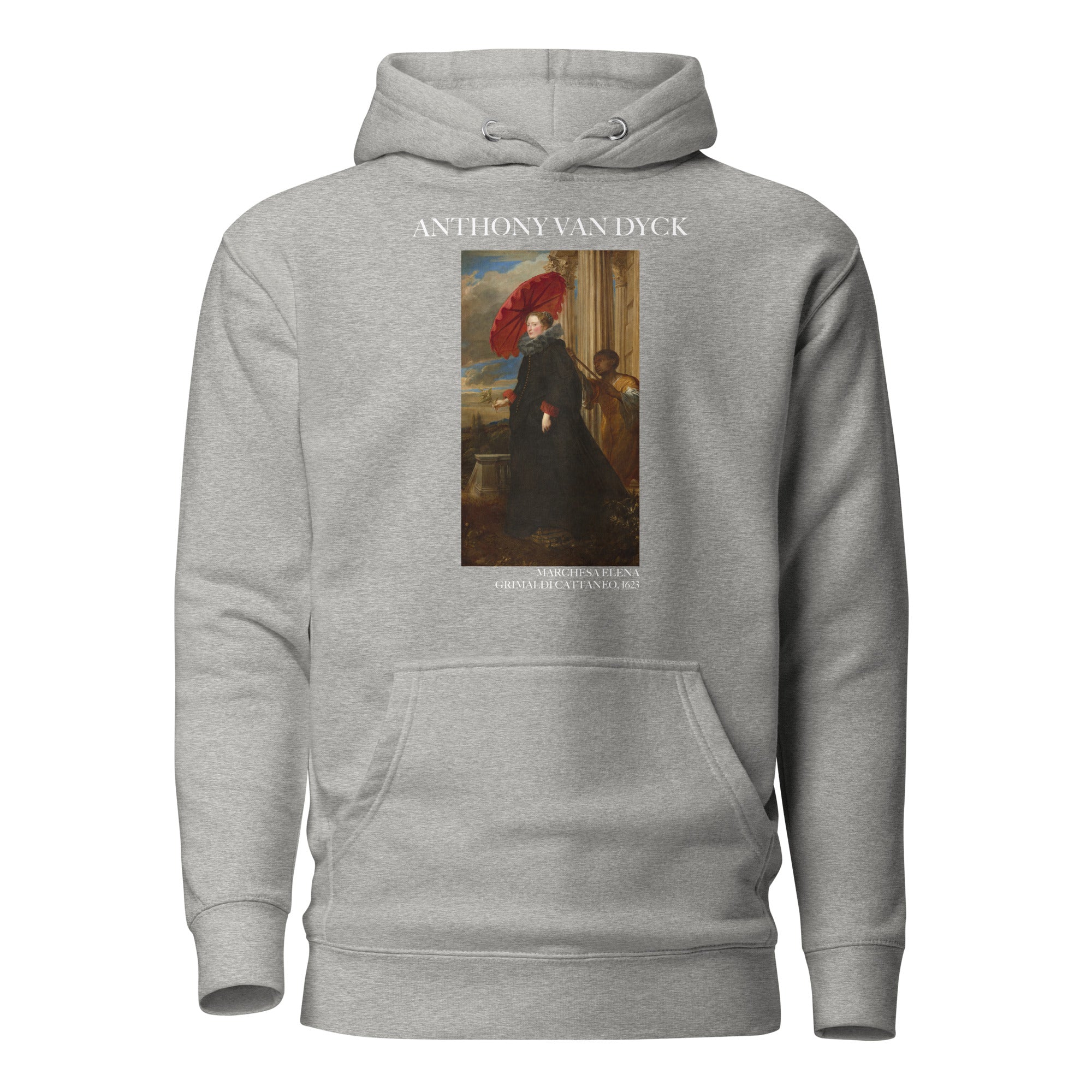 Kapuzenpullover mit berühmtem Gemälde „Marchesa Elena Grimaldi Cattaneo“ von Sir Anthony van Dyck | Unisex-Kapuzenpullover mit Premium-Kunstmotiv