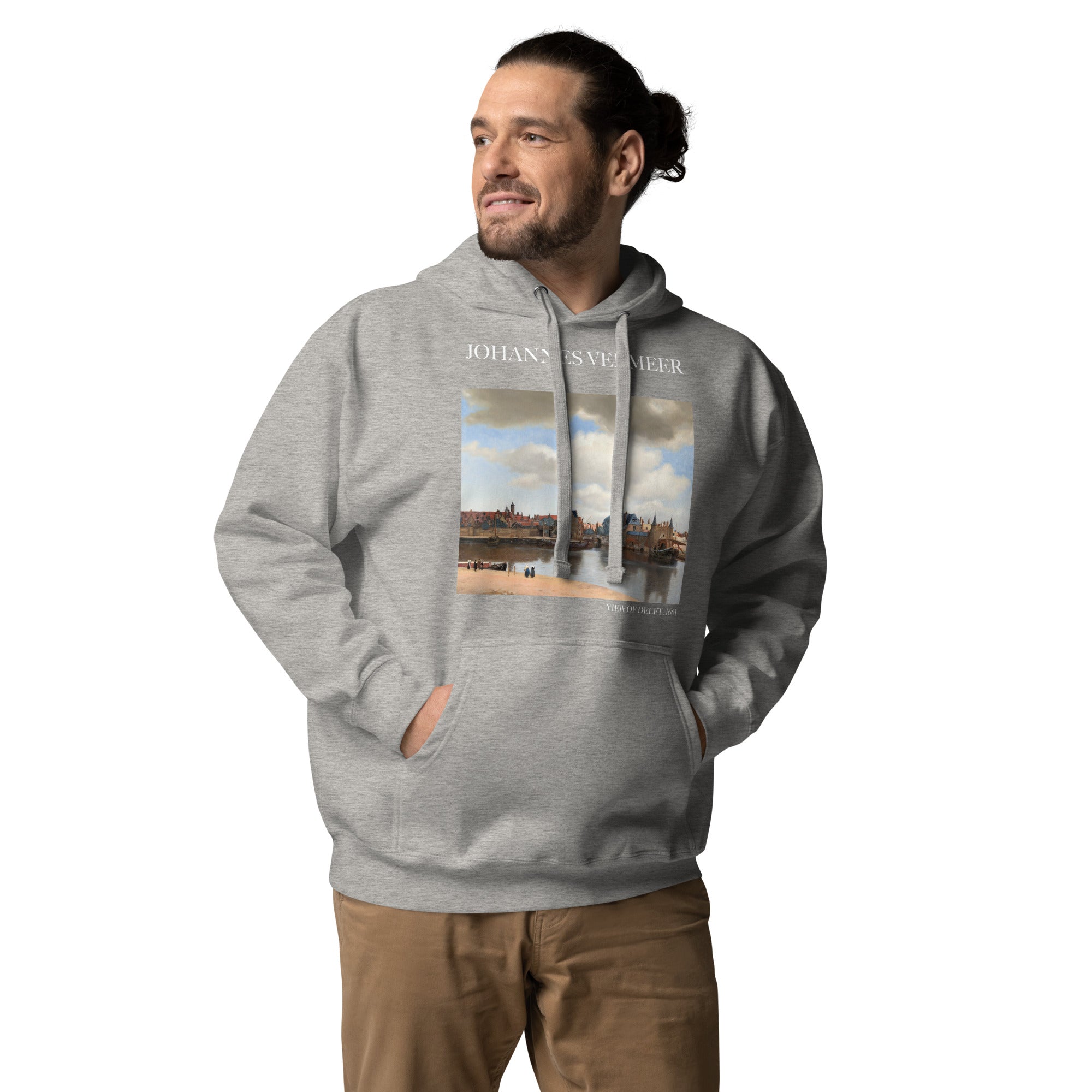 Johannes Vermeer 'Blick auf Delft' Berühmtes Gemälde Hoodie | Unisex Premium Kunst Hoodie