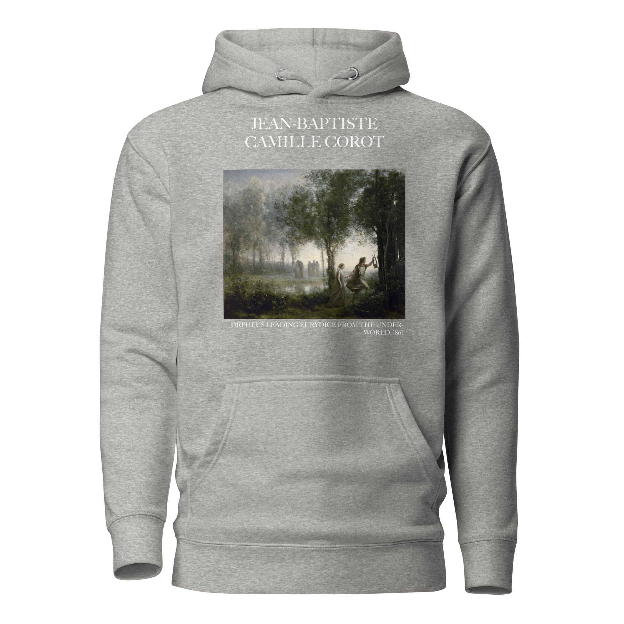 Jean-Baptiste Camille Corot 'Orpheus Leading Eurydice from the Underworld' Famous Painting Hoodie | Unisex Premium Art Hoodie