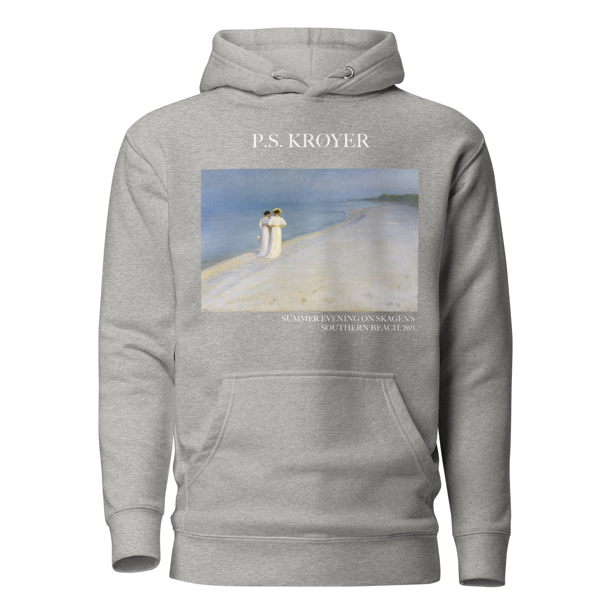 PS Krøyer „Sommerabend am Südstrand von Skagen“ – Kapuzenpullover mit berühmtem Gemälde | Unisex-Premium-Kunst-Kapuzenpullover