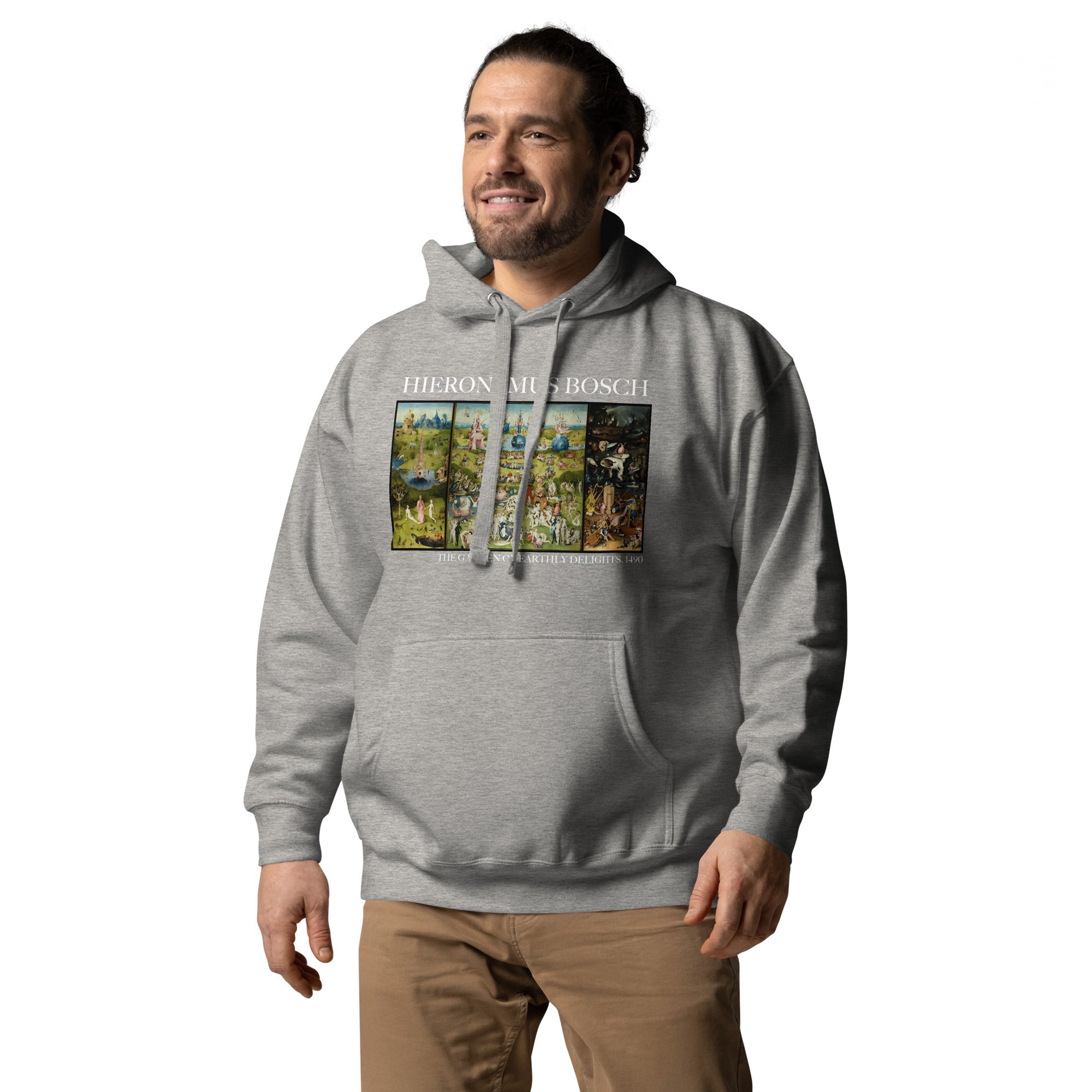 Kapuzenpullover mit berühmtem Gemälde „Der Garten der Lüste“ von Hieronymus Bosch | Unisex-Kapuzenpullover mit Premium-Kunstmotiv