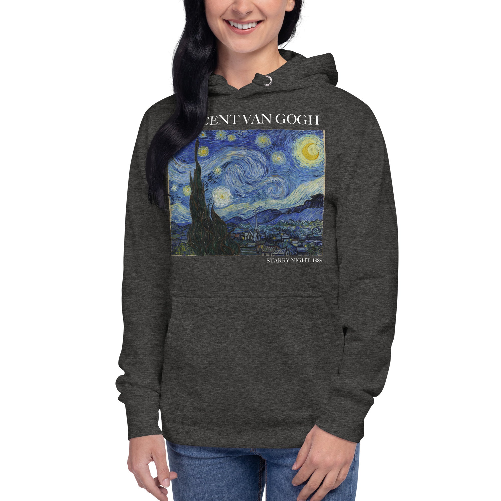 Kapuzenpullover mit berühmtem Gemälde „Sternennacht“ von Vincent van Gogh | Unisex-Kapuzenpullover mit Premium-Kunstmotiv