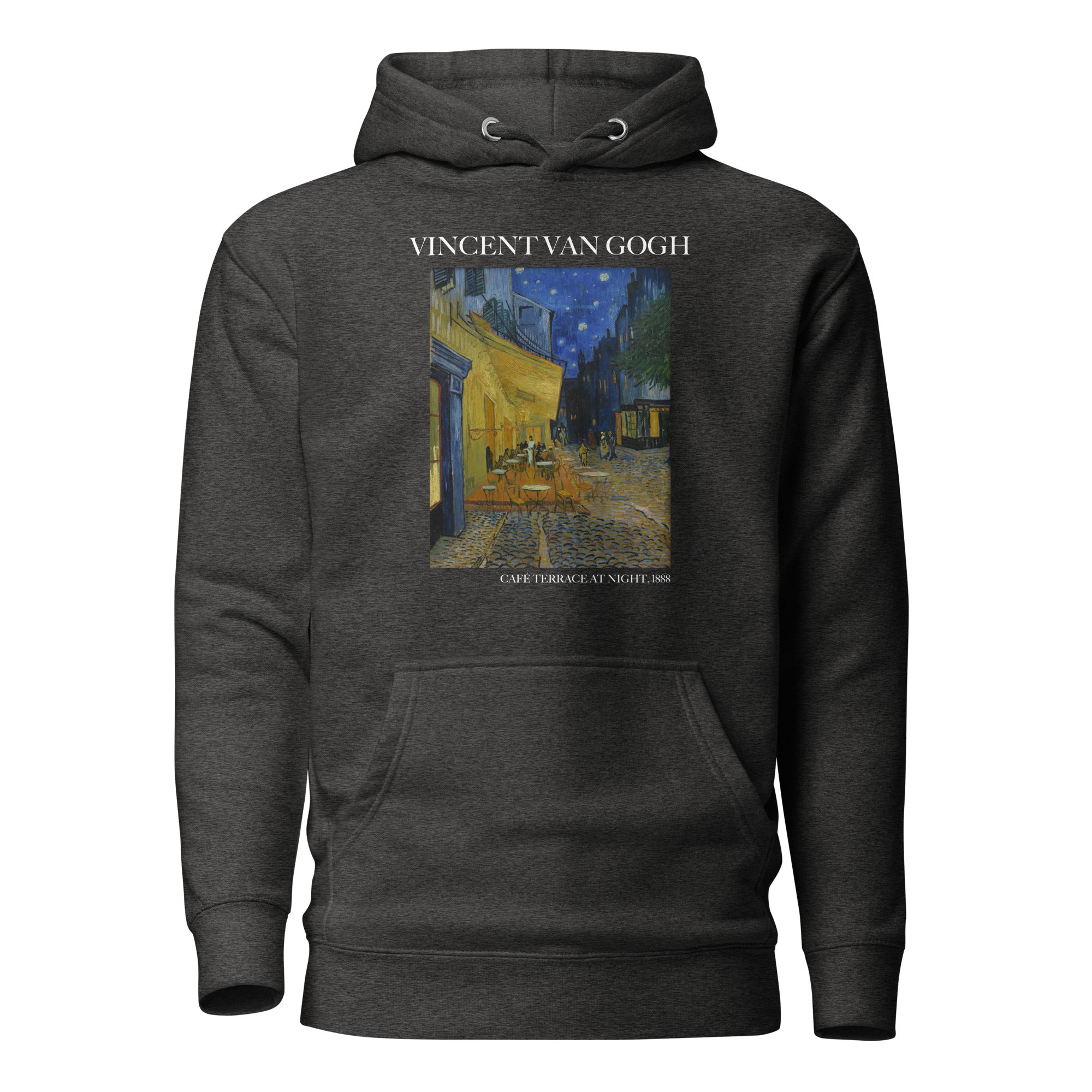 Kapuzenpullover mit berühmtem Gemälde „Caféterrasse bei Nacht“ von Vincent van Gogh | Unisex-Kapuzenpullover mit Premium-Kunstmotiv