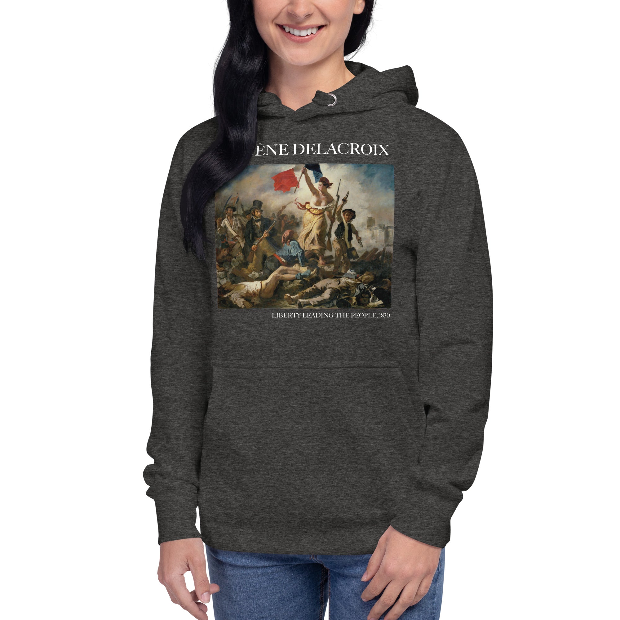 Kapuzenpullover mit berühmtem Gemälde „Die Freiheit führt das Volk“ von Eugène Delacroix | Unisex-Kunst-Kapuzenpullover