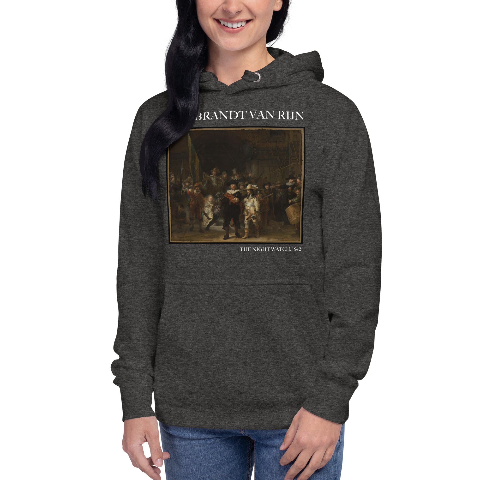 Rembrandt van Rijn 'Die Nachtwache' Berühmtes Gemälde Hoodie | Unisex Premium Kunst Hoodie