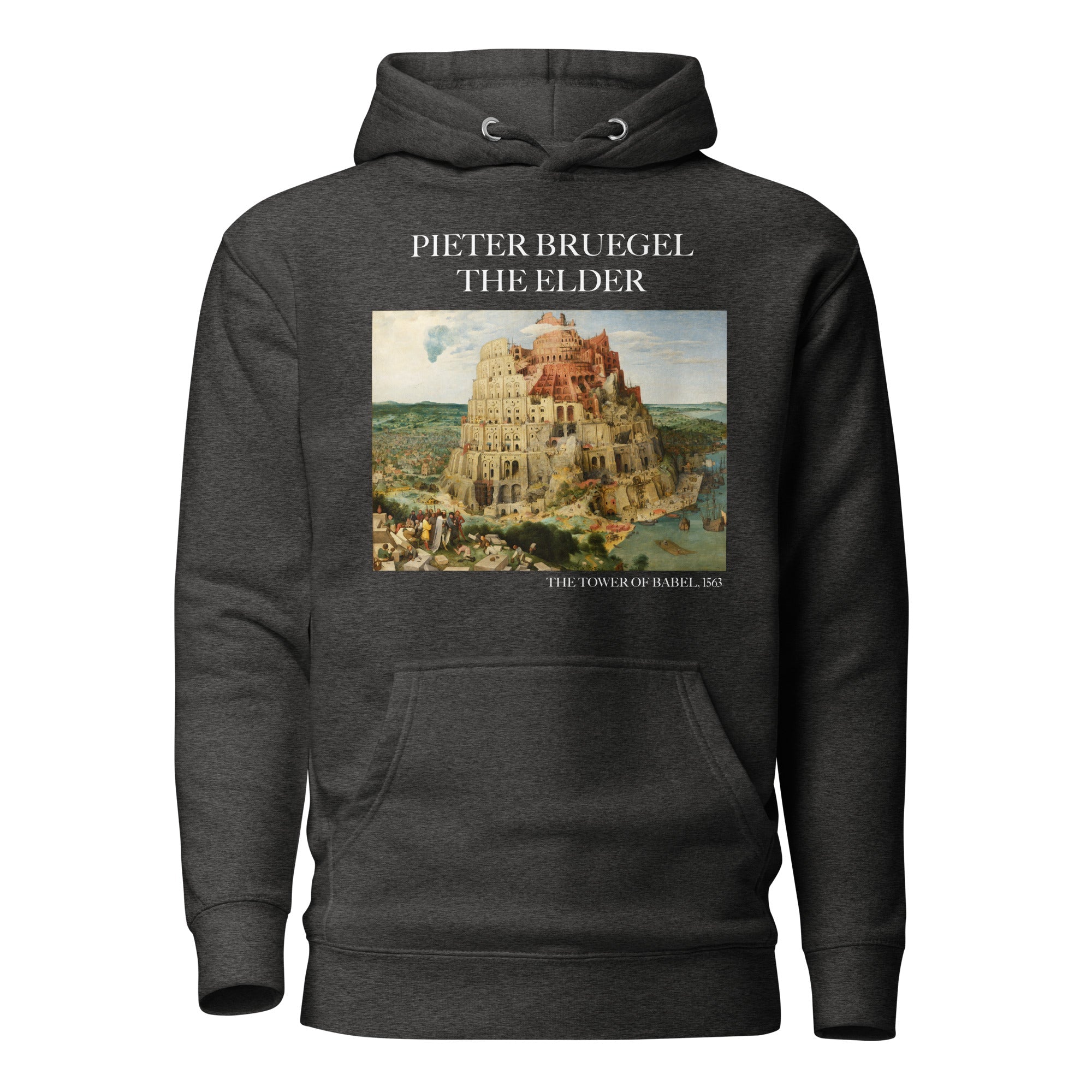 Kapuzenpullover mit berühmtem Gemälde „Der Turm zu Babel“ von Pieter Bruegel dem Älteren | Unisex-Kunst-Kapuzenpullover